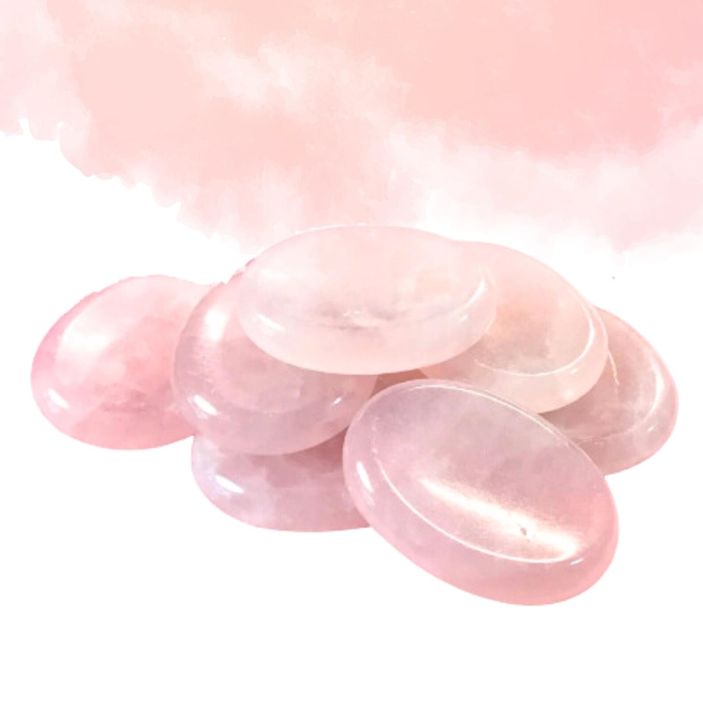 ROSE QUARTZ Worry Stone, Calming and Anxiety Relief Stone, Thumb Stone, Fidget and Meditation Crystal – Reiki Enhanced