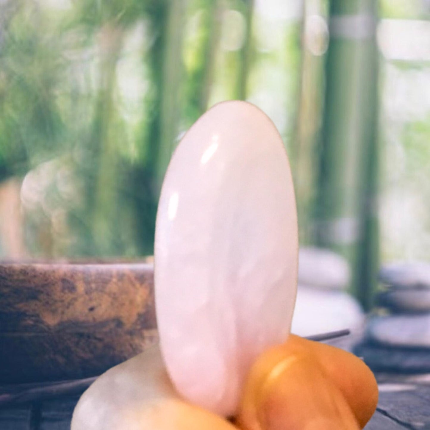 ROSE QUARTZ Worry Stone, Calming and Anxiety Relief Stone, Thumb Stone, Fidget and Meditation Crystal – Reiki Enhanced