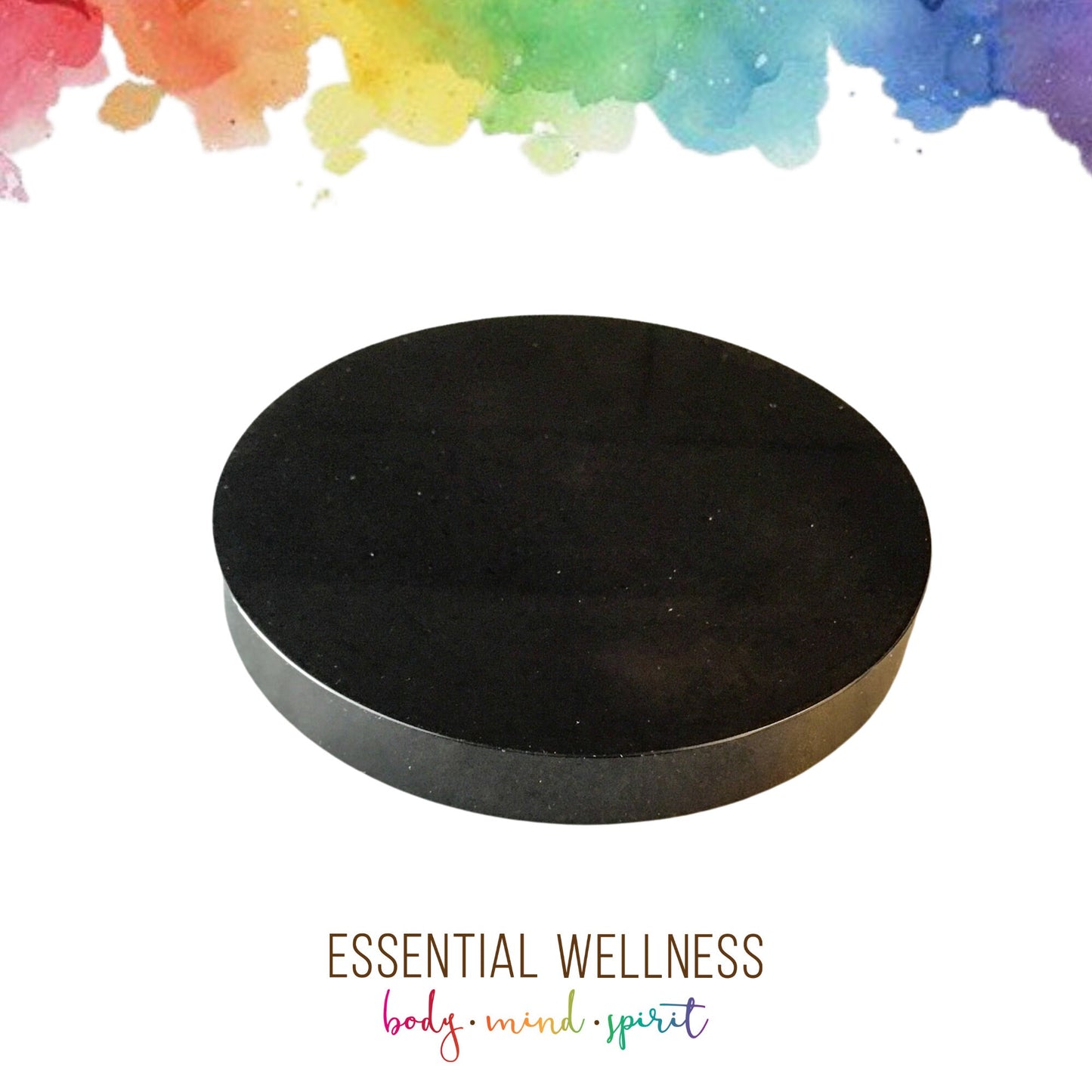 CRYSTAL GRID & Scrying Mirror - 4” Black Obsidian - Optional 2cm Chakra Crystal Spheres