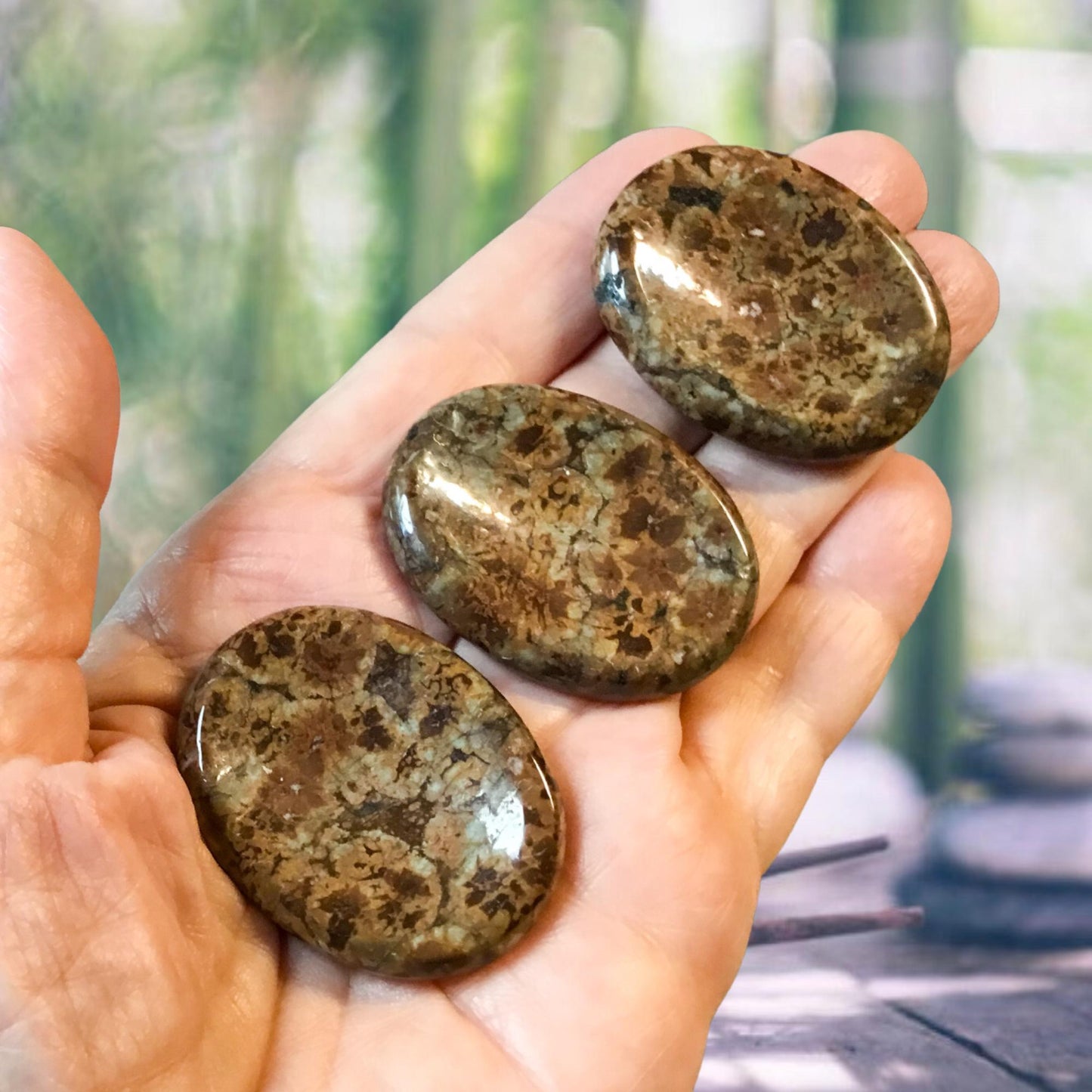 COFFEE OBSIDIAN Worry Stone, Calming and Anxiety Relief Stone, Thumb Stone, Fidget and Meditation Crystal – Reiki Enhanced