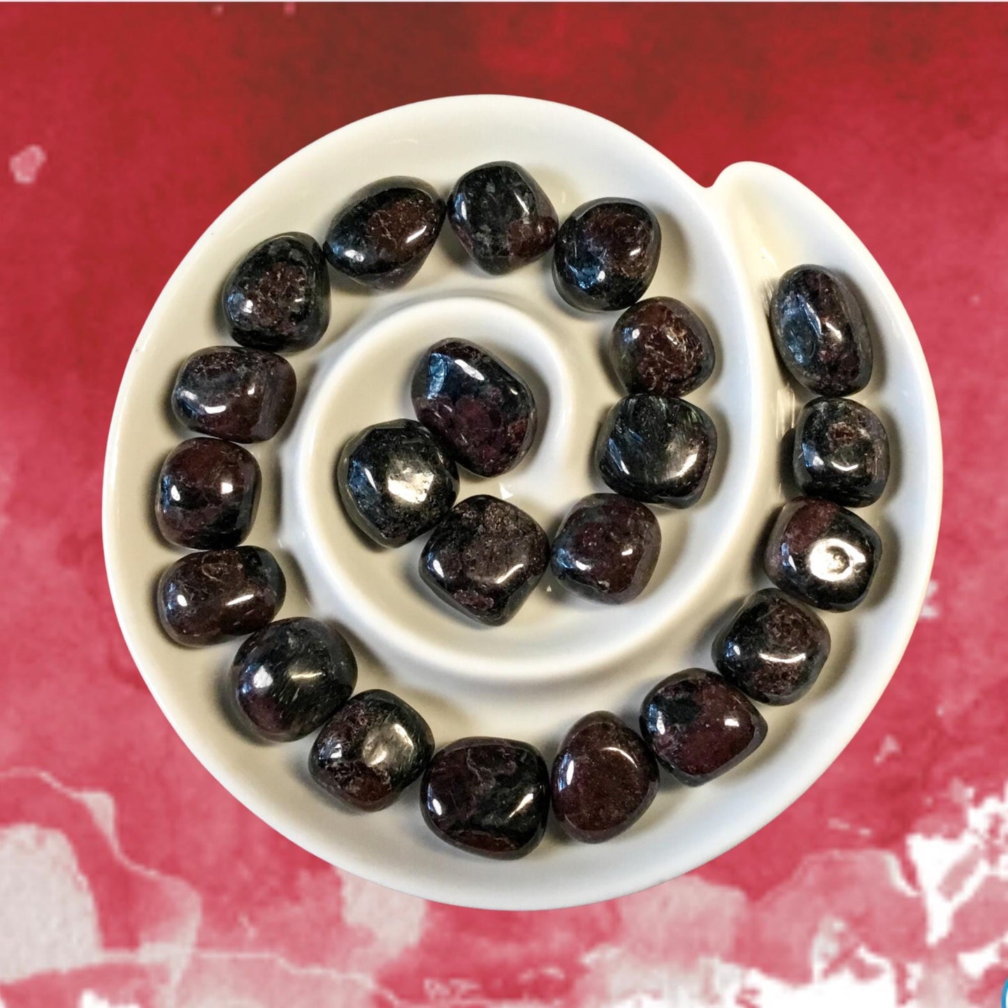 GARNET Tumbled Stones - Choice of Sizes and Quantity - Polished High Energy Healing Stones with Information Card - Reiki Enhanced