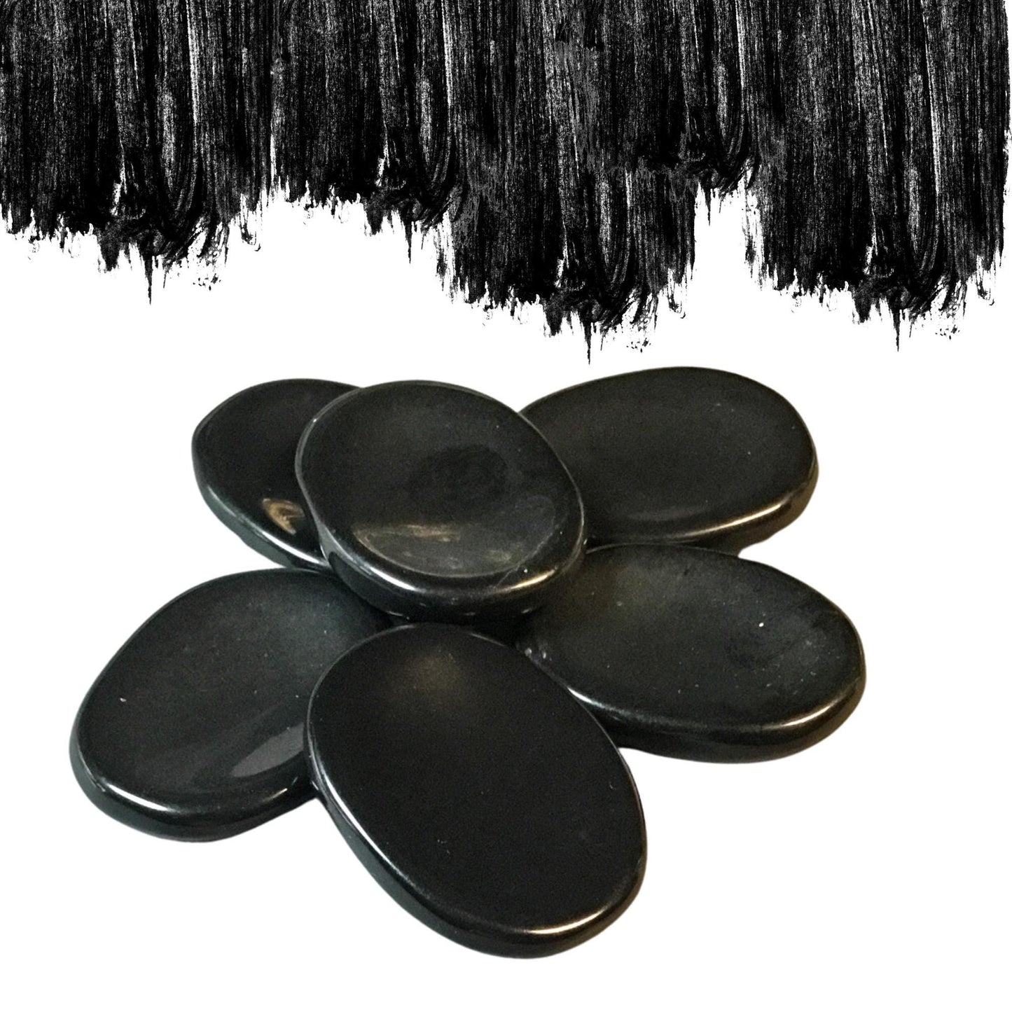 BLACK TOURMALINE Worry Stone, Calming and Anxiety Relief Stone, Thumb Stone, Fidget and Meditation Crystal – Reiki Enhanced