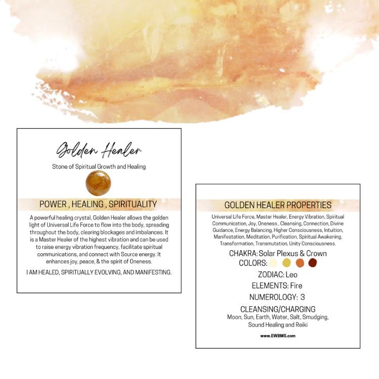 GOLDEN HEALER Worry Stone, Calming and Anxiety Relief Stone, Thumb Stone, Fidget and Meditation Crystal – Reiki Enhanced