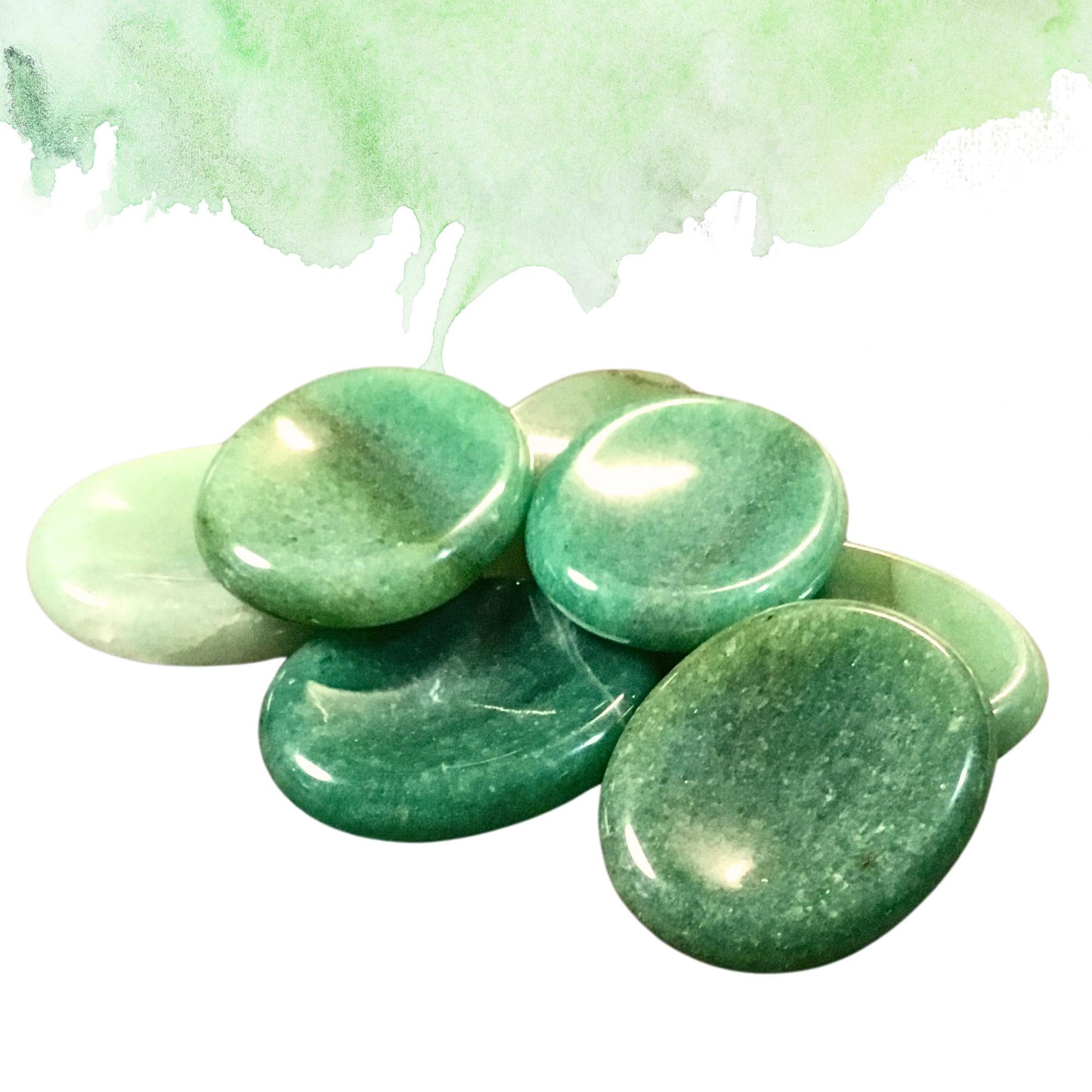 GREEN AVENTURINE Worry Stone, Calming and Anxiety Relief Stone, Thumb Stone, Fidget and Meditation Crystal – Reiki Enhanced
