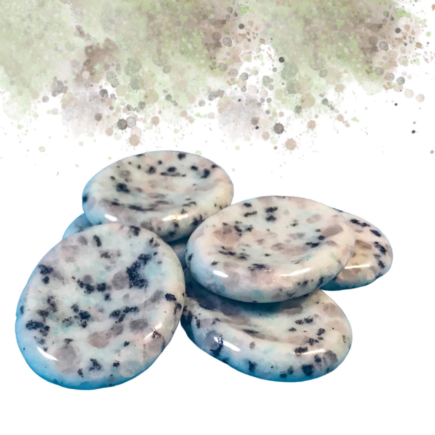 KIWI JASPER Worry Stone, Calming and Anxiety Relief Stone, Thumb Stone, Fidget and Meditation Crystal – Reiki Enhanced