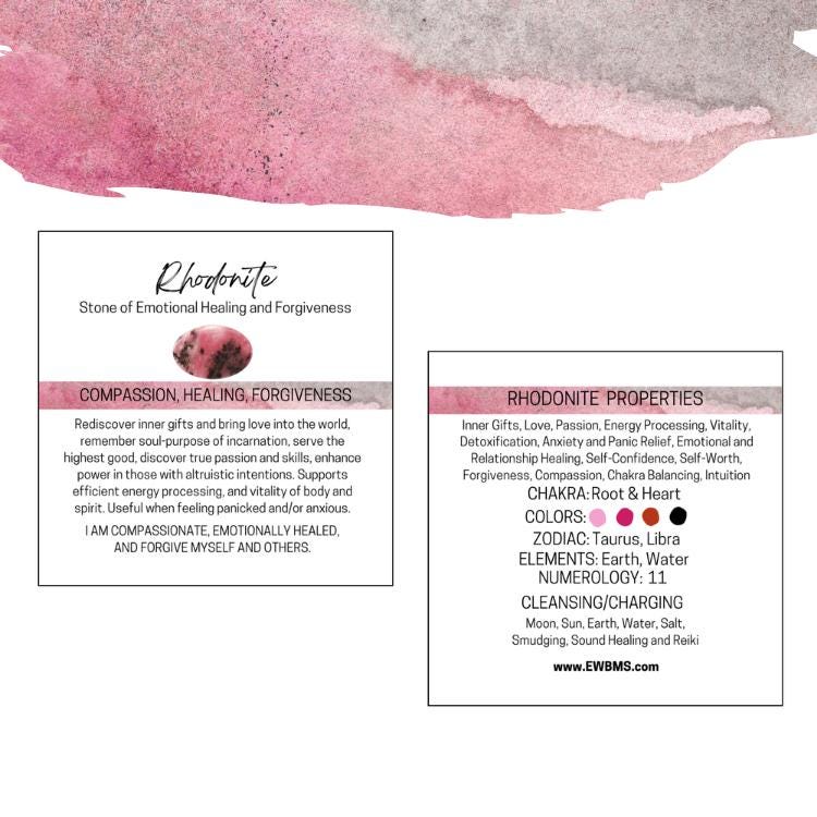 RHODONITE Worry Stone, Calming and Anxiety Relief Stone, Thumb Stone, Fidget and Meditation Crystal – Reiki Enhanced