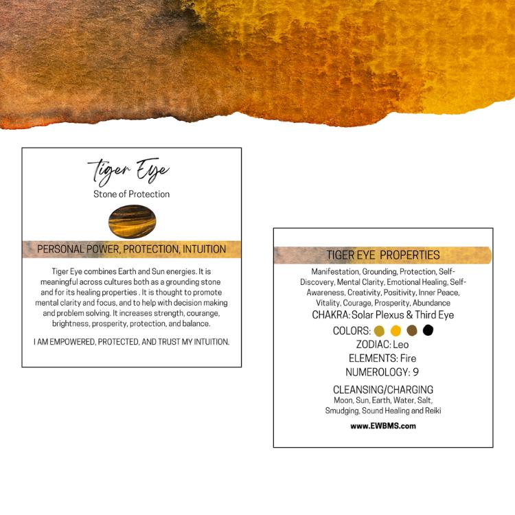 TIGER EYE Worry Stone, Calming and Anxiety Relief Stone, Thumb Stone, Fidget and Meditation Crystal – Reiki Enhanced