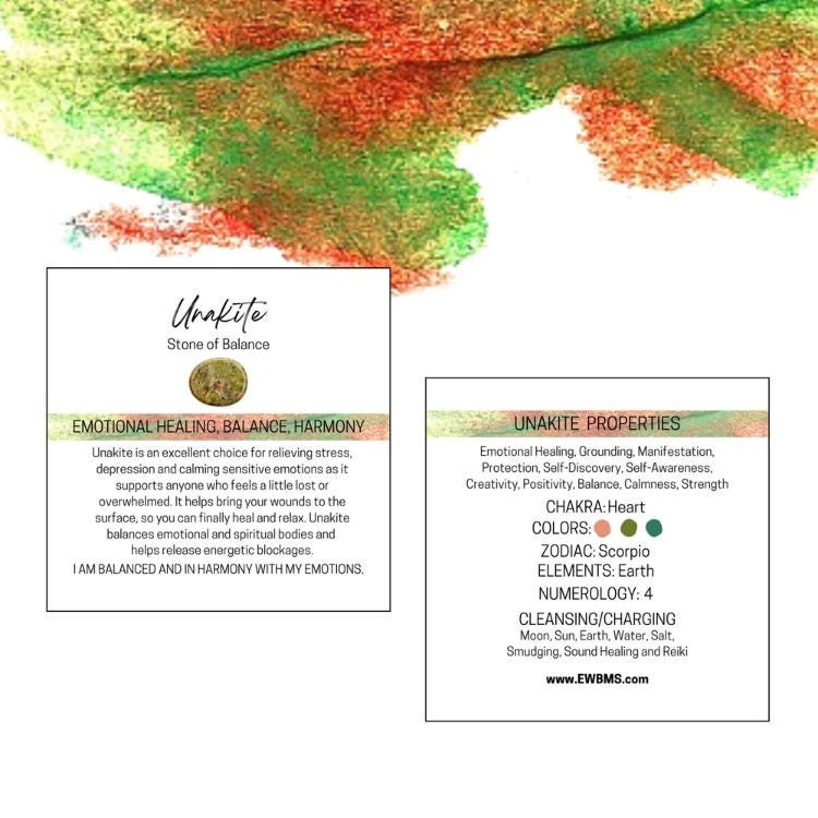 UNAKITE Worry Stone, Calming and Anxiety Relief Stone, Thumb Stone, Fidget and Meditation Crystal – Reiki Enhanced