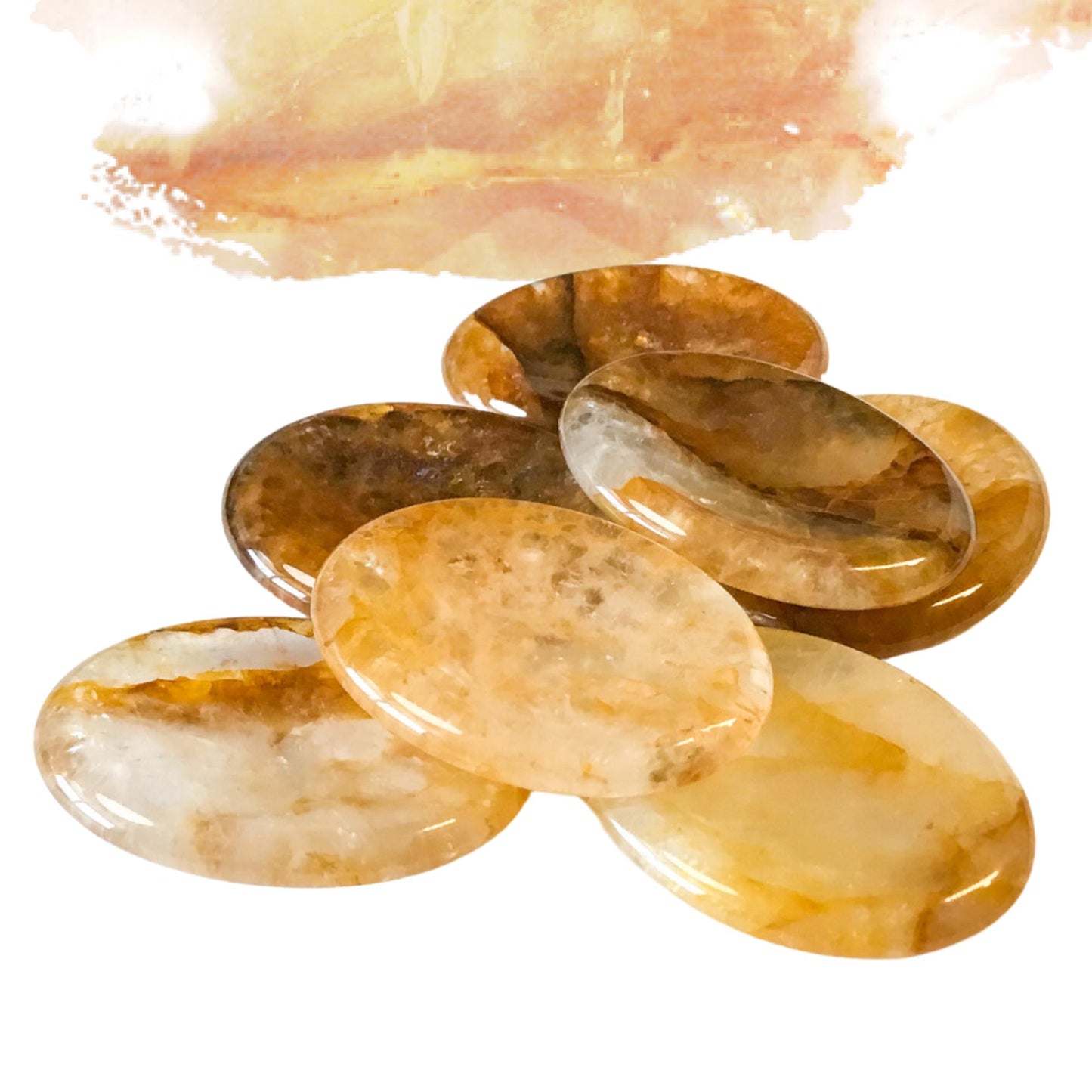 GOLDEN HEALER Worry Stone, Calming and Anxiety Relief Stone, Thumb Stone, Fidget and Meditation Crystal – Reiki Enhanced