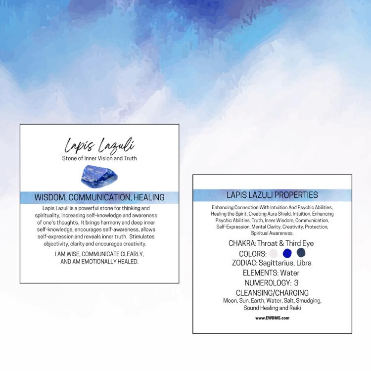 LAPIS LAZULI Worry Stone, Calming and Anxiety Relief Stone, Thumb Stone, Fidget and Meditation Crystal – Reiki Enhanced