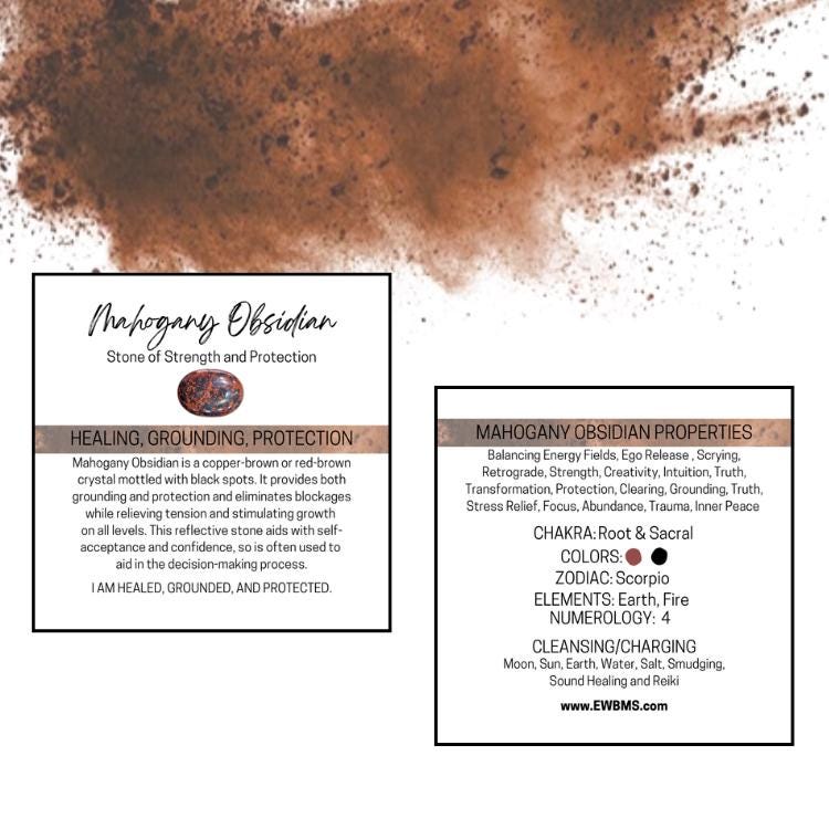 MAHOGANY OBSIDIAN Worry Stone, Calming and Anxiety Relief Stone, Thumb Stone, Fidget and Meditation Crystal – Reiki Enhanced