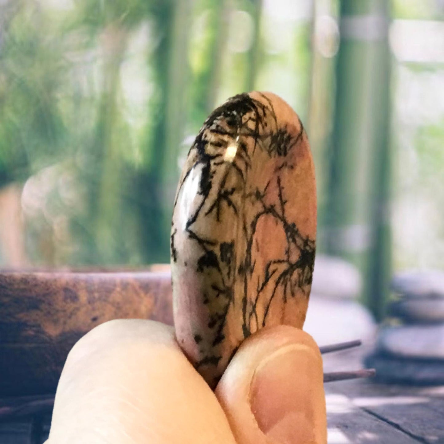RHODONITE Worry Stone, Calming and Anxiety Relief Stone, Thumb Stone, Fidget and Meditation Crystal – Reiki Enhanced