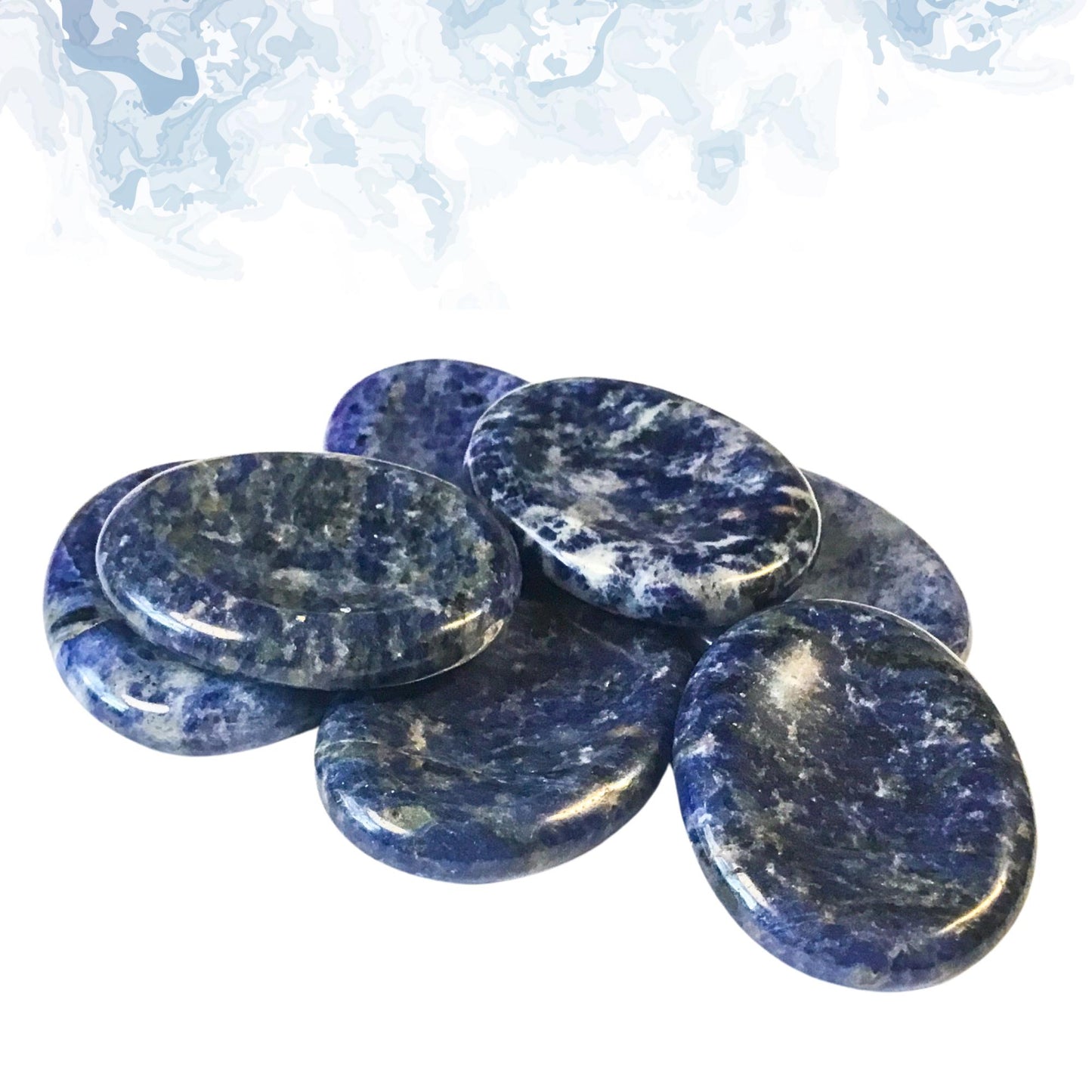 SODALITE Worry Stone, Calming and Anxiety Relief Stone, Thumb Stone, Fidget and Meditation Crystal – Reiki Enhanced