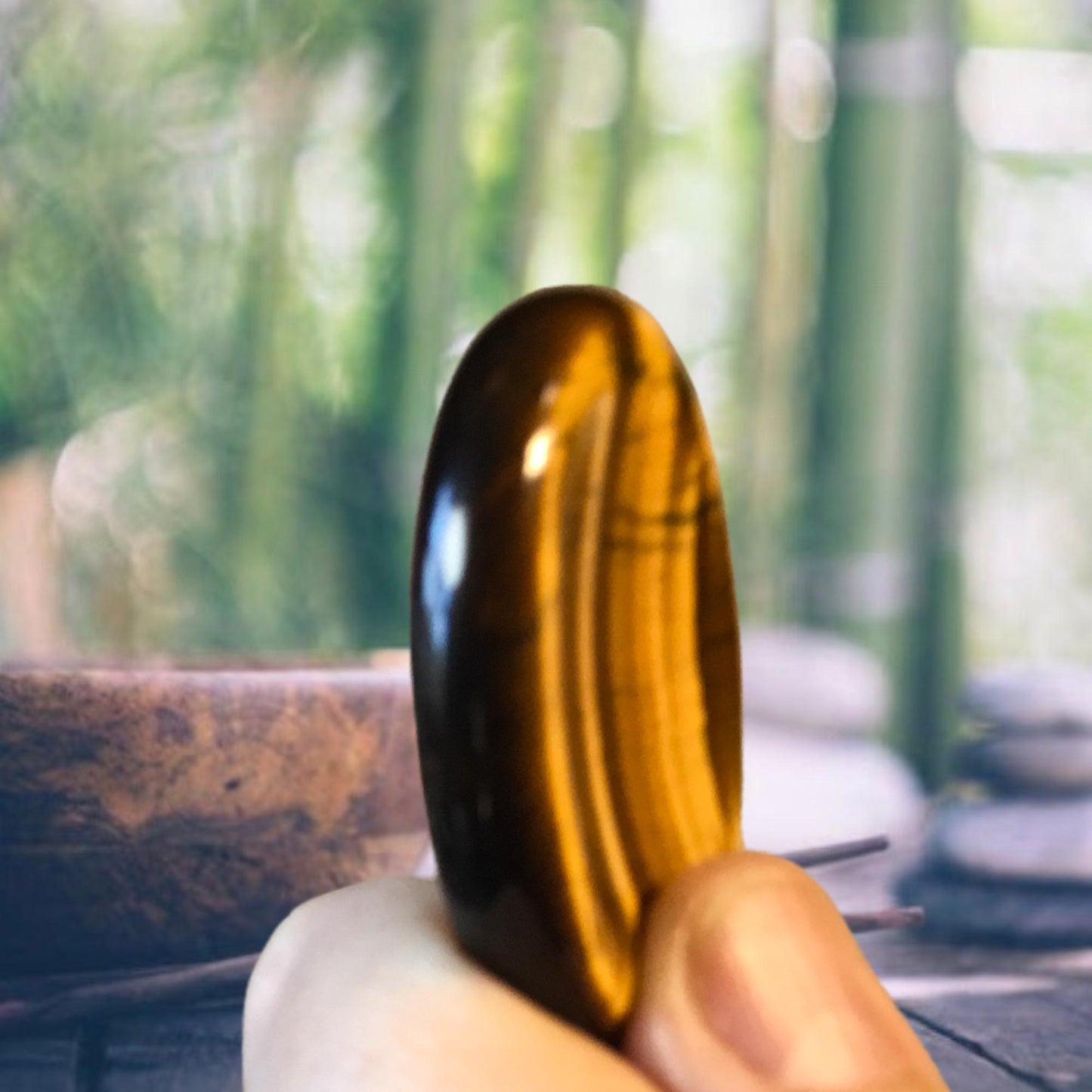 TIGER EYE Worry Stone, Calming and Anxiety Relief Stone, Thumb Stone, Fidget and Meditation Crystal – Reiki Enhanced