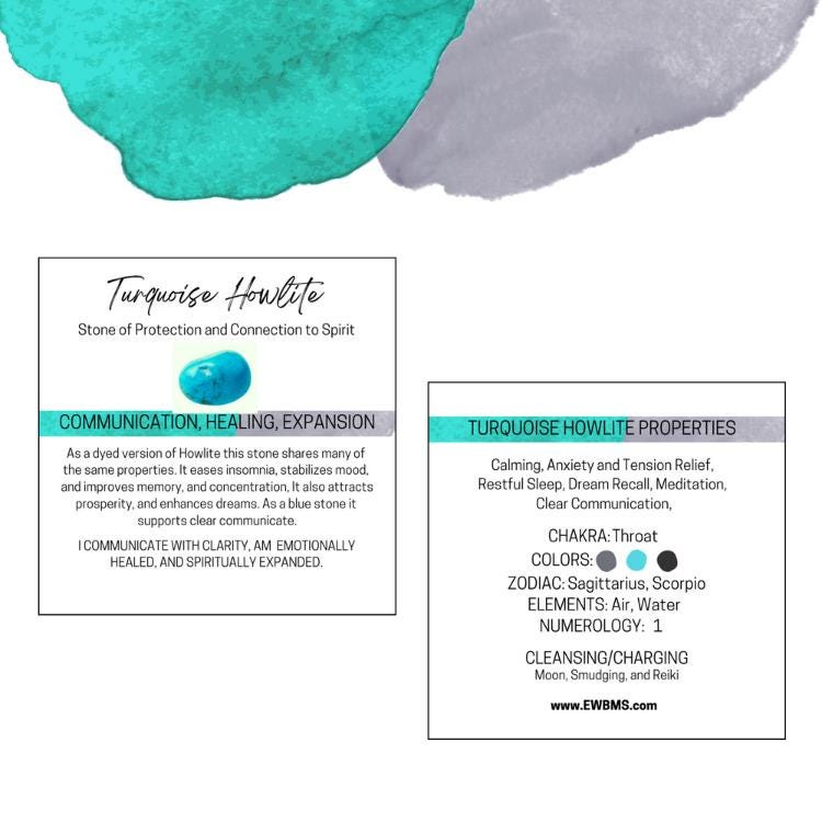 TURQUOISE HOWLITE (Turquoise) Worry Stone, Calming and Anxiety Relief Stone, Thumb Stone, Fidget and Meditation Crystal – Reiki Enhanced