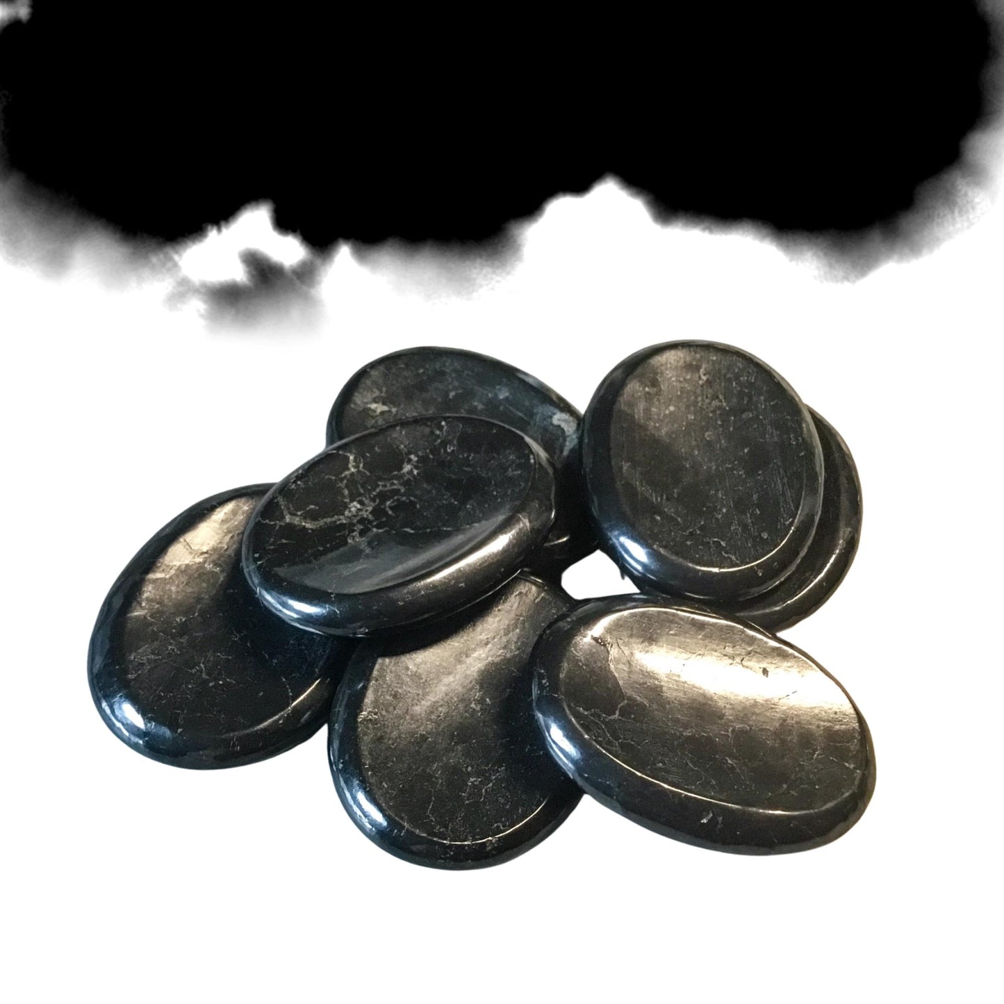 SHUNGITE Worry Stone, Calming and Anxiety Relief Stone, Thumb Stone, Fidget and Meditation Crystal – Reiki Enhanced