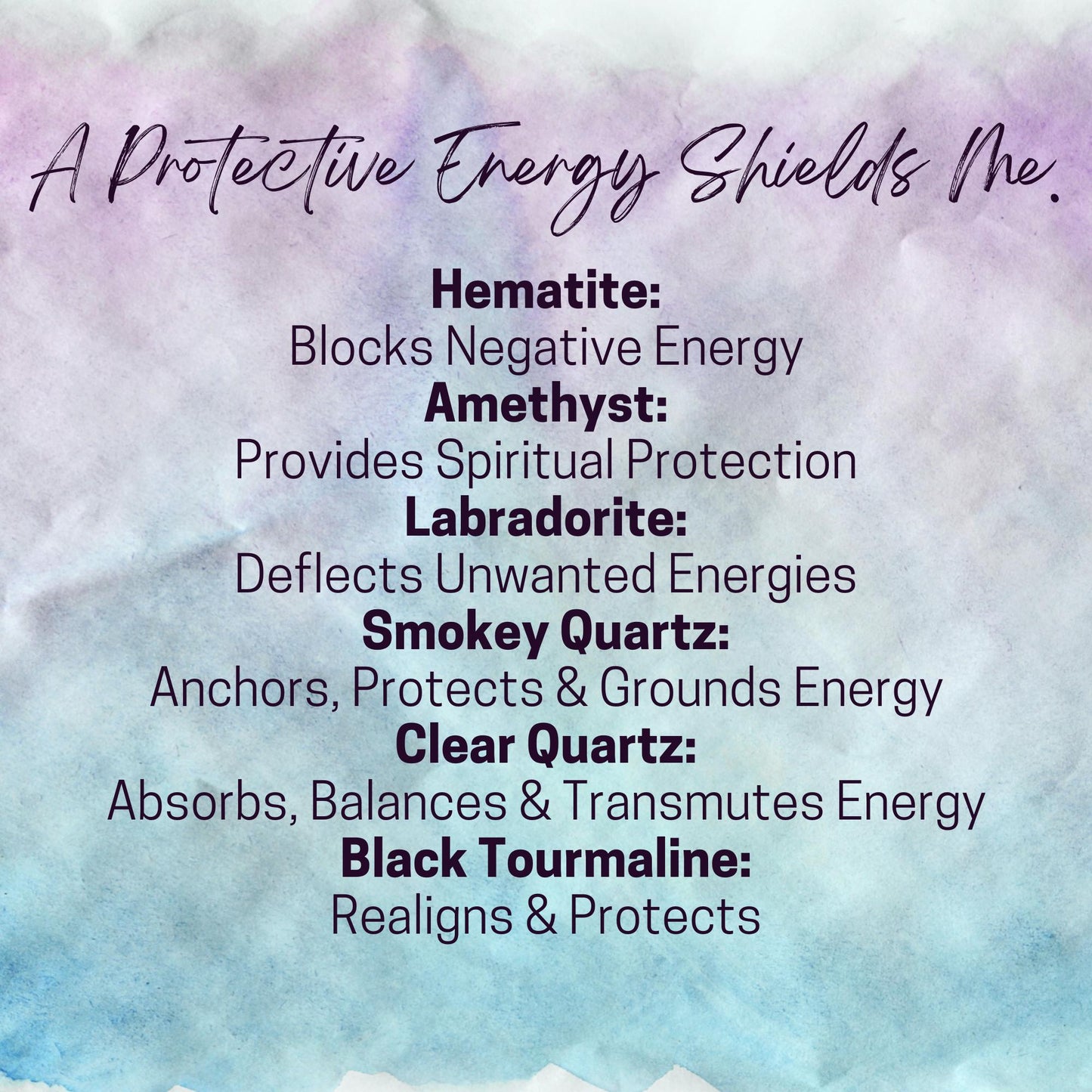 Manifest EMPATH PROTECTION Crystal Intention Set - 2 Sizes - with Info and Mantra Card, Display Frame, and Storage Bag - Reiki Enhanced