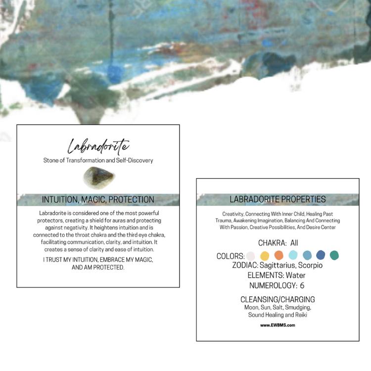 LABRADORITE Blue Light Tumbled Stone - Choice of Sizes and Quantity - Polished High Energy Stones with information Card - Reiki Enhanced