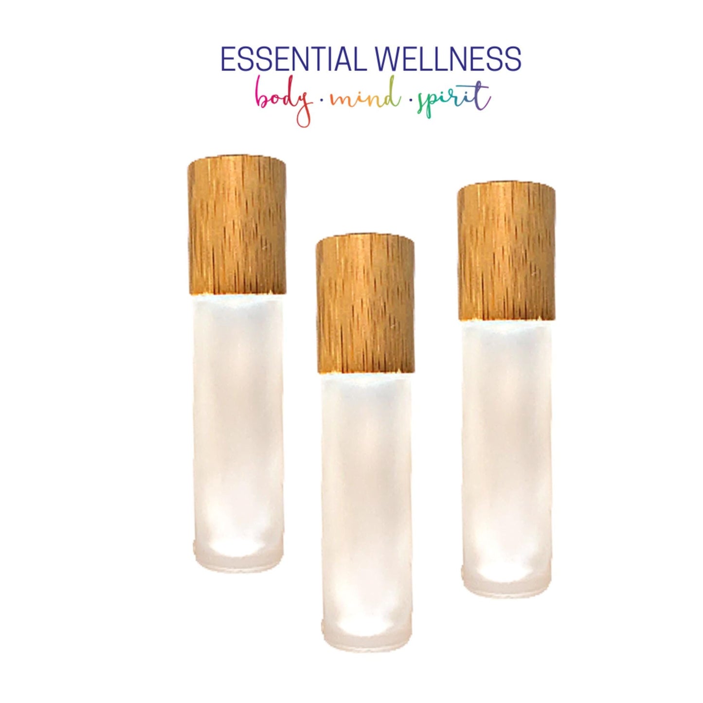 Natural BAMBOO CAPS for Standard 10ml & 5ml Roller Bottles - Single or Sets - Caps ONLY.
