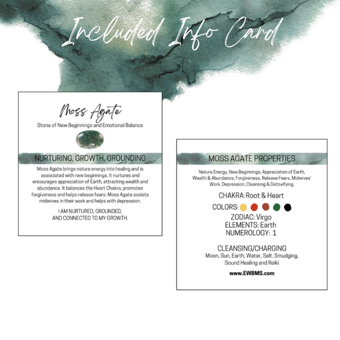 MOSS AGATE 20mm Sphere - 1 or Sets – Pocket Crystal Ball with Gemstone Info Card for Energy Work, Meditation, Decor, Gifts for Crystal Lover