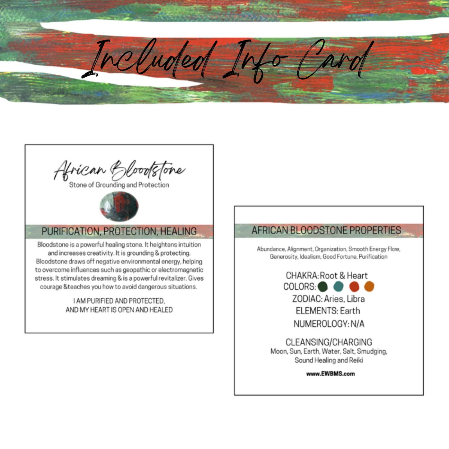 AFRICAN BLOODSTONE 20mm Spheres - 1 or Sets – Pocket Crystal Ball with Gemstone Info Card for Energy Work, Meditation, Decor & Gifts