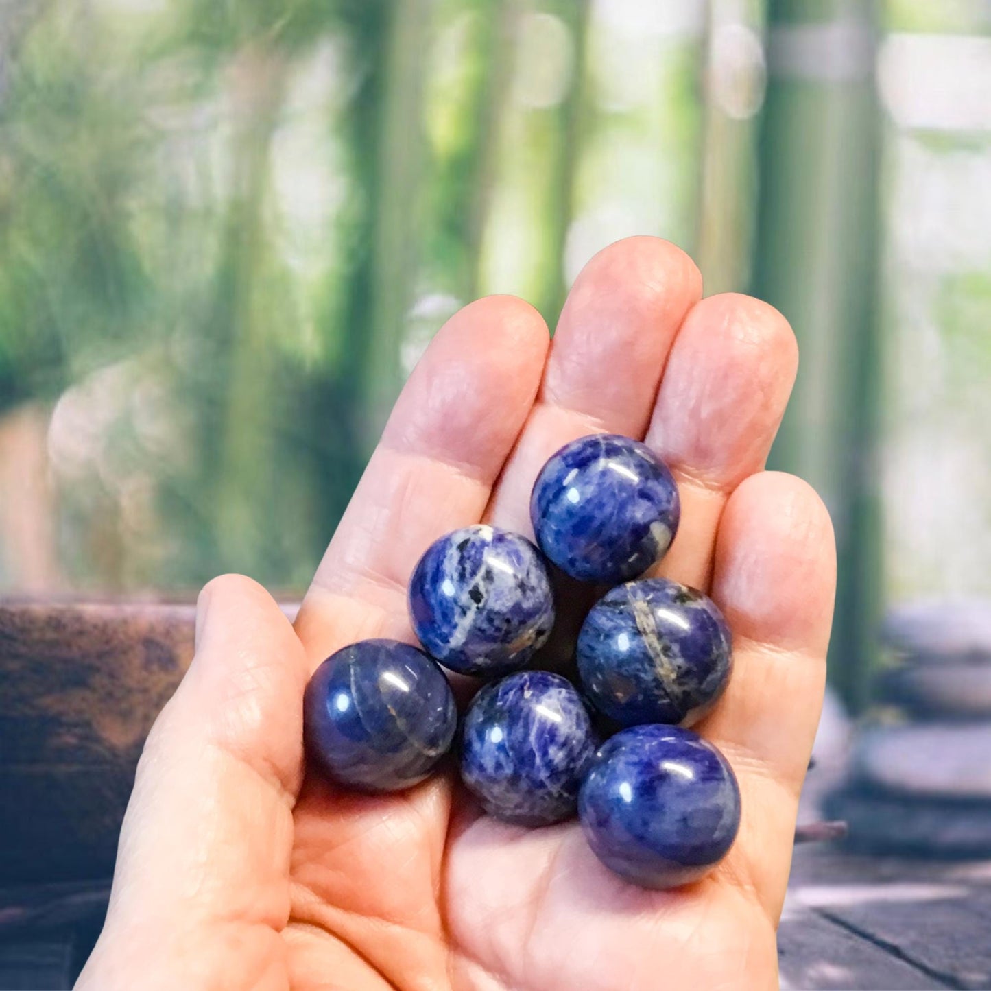 SODALITE 20mm Spheres - 1 or Sets – Pocket Crystal Ball with Gemstone Info Card for Energy Work, Meditation, Decor & Gifts