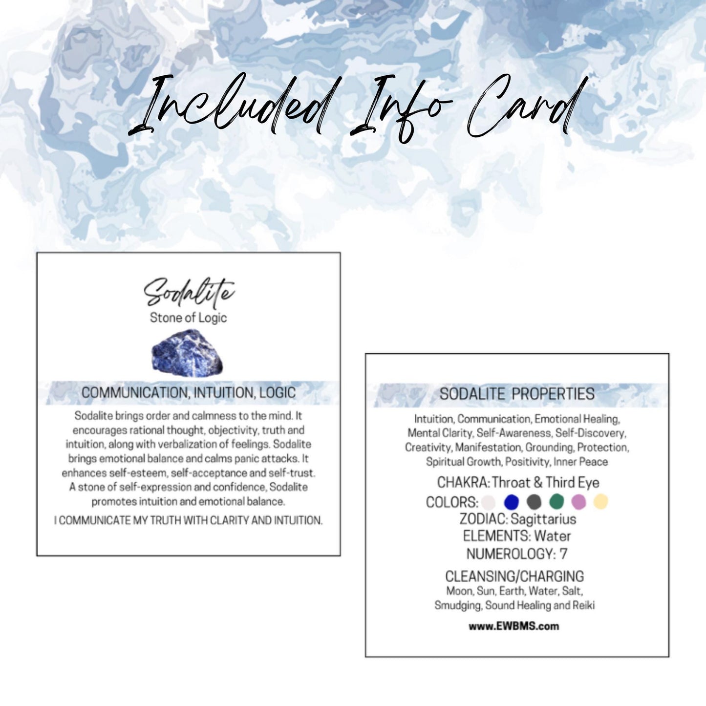 SODALITE 20mm Spheres - 1 or Sets – Pocket Crystal Ball with Gemstone Info Card for Energy Work, Meditation, Decor & Gifts