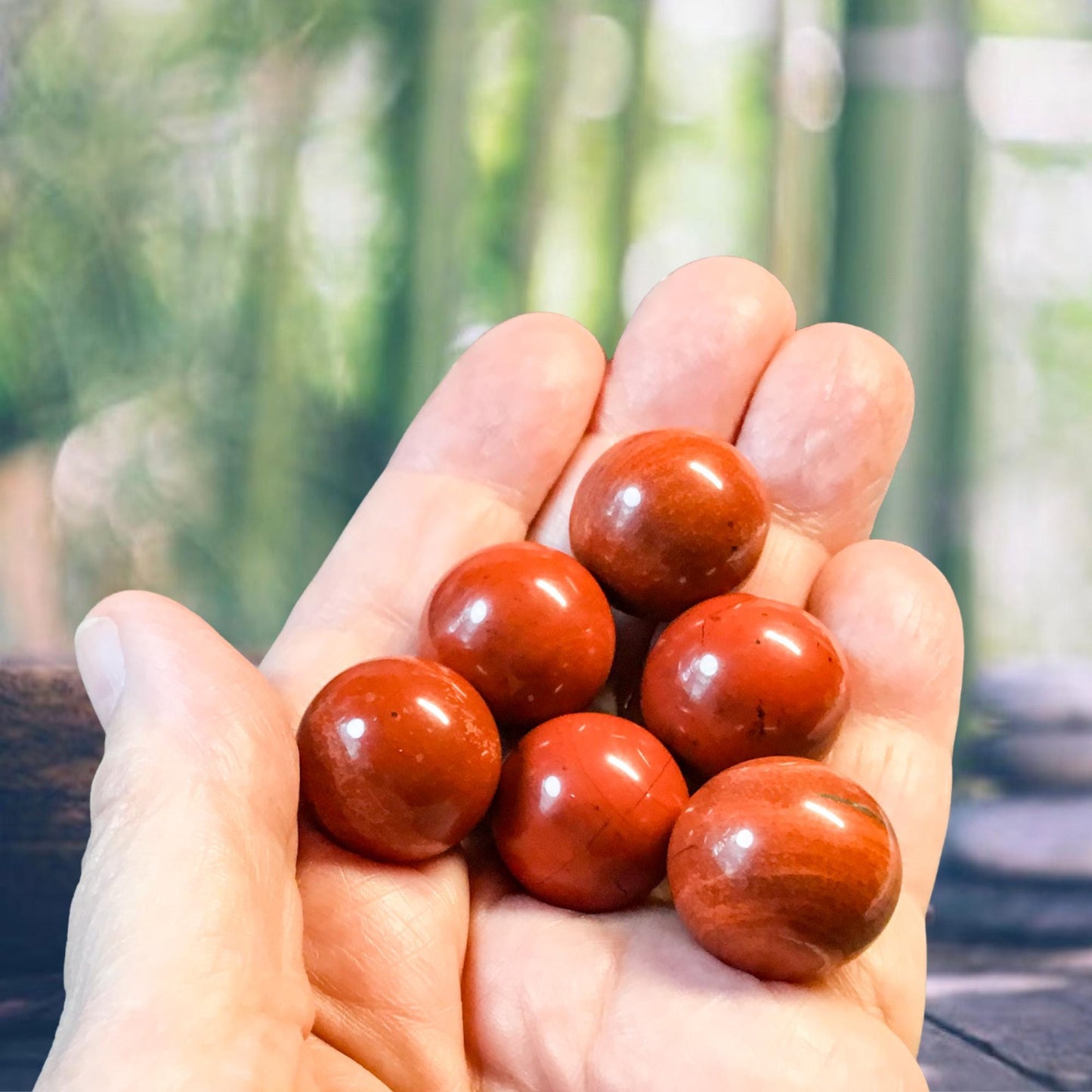 RED JASPER 20mm Sphere - 1 or Sets – Pocket Crystal Ball with Gemstone Info Card for Energy Work, Meditation, Decor & Gifts