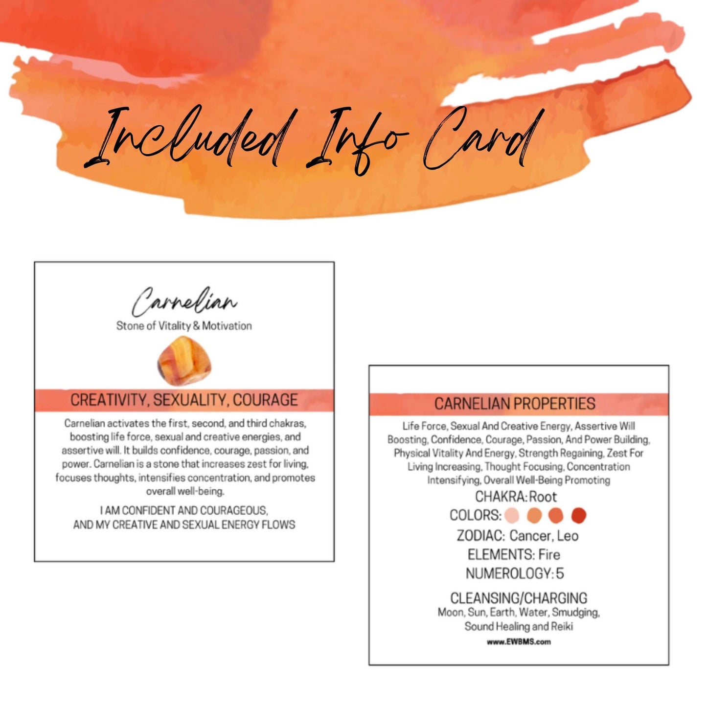 CARNELIAN 20mm Sphere - 1 or Sets – Pocket Crystal Ball with Gemstone Info Card for Energy Work, Meditation, Decor & Gifts