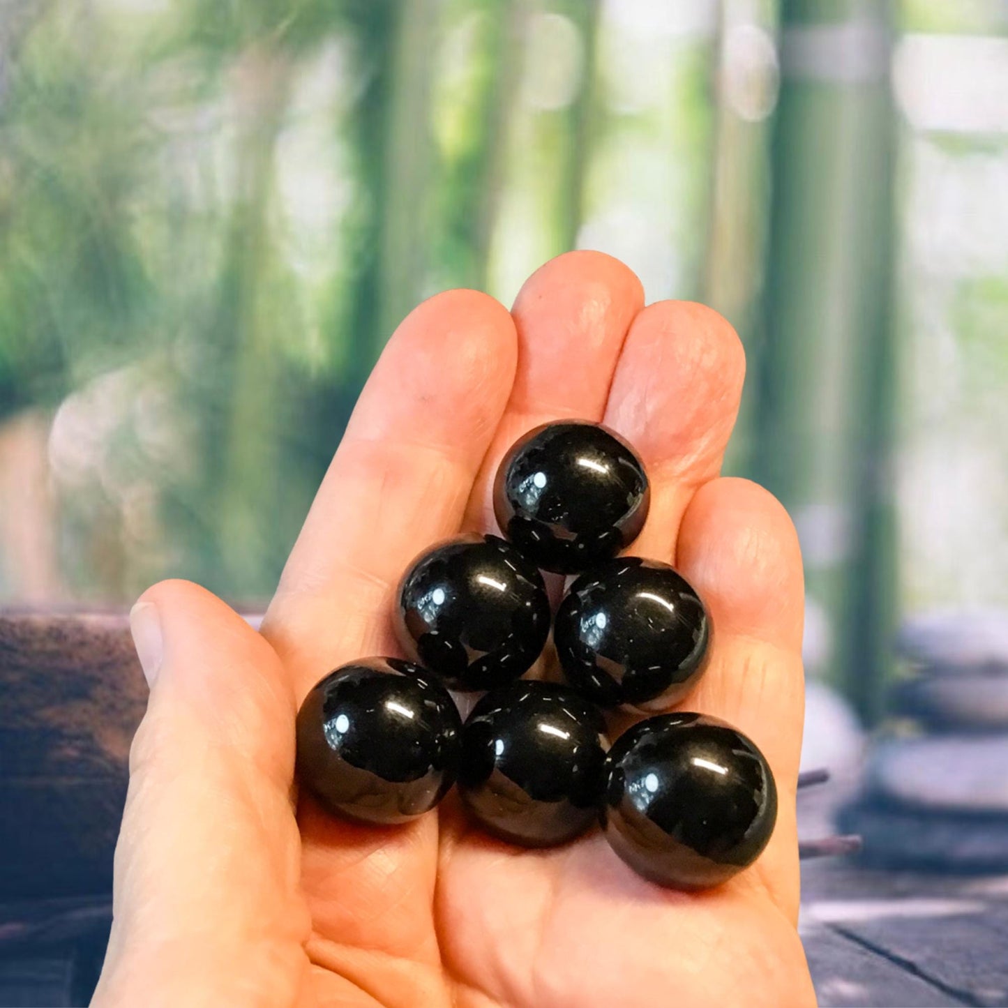 BLACK OBSIDIAN 20mm Sphere - 1 or Sets – Pocket Crystal Ball with Gemstone Info Card for Energy Work, Meditation, Decor & Gifts