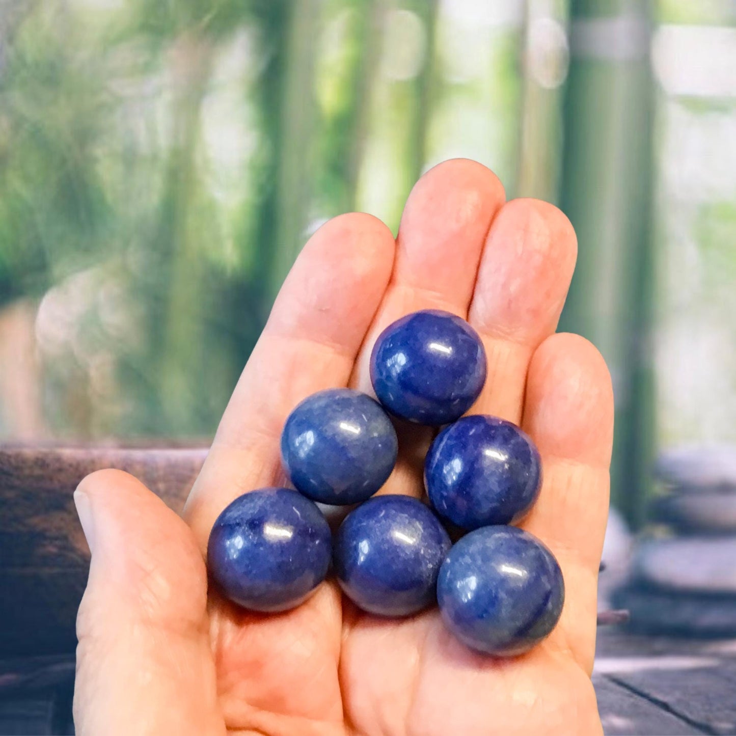 BLUE AVENTURINE 20mm Spheres - 1 or Sets – Pocket Crystal Ball with Gemstone Info Card for Energy Work, Meditation, Decor & Gifts