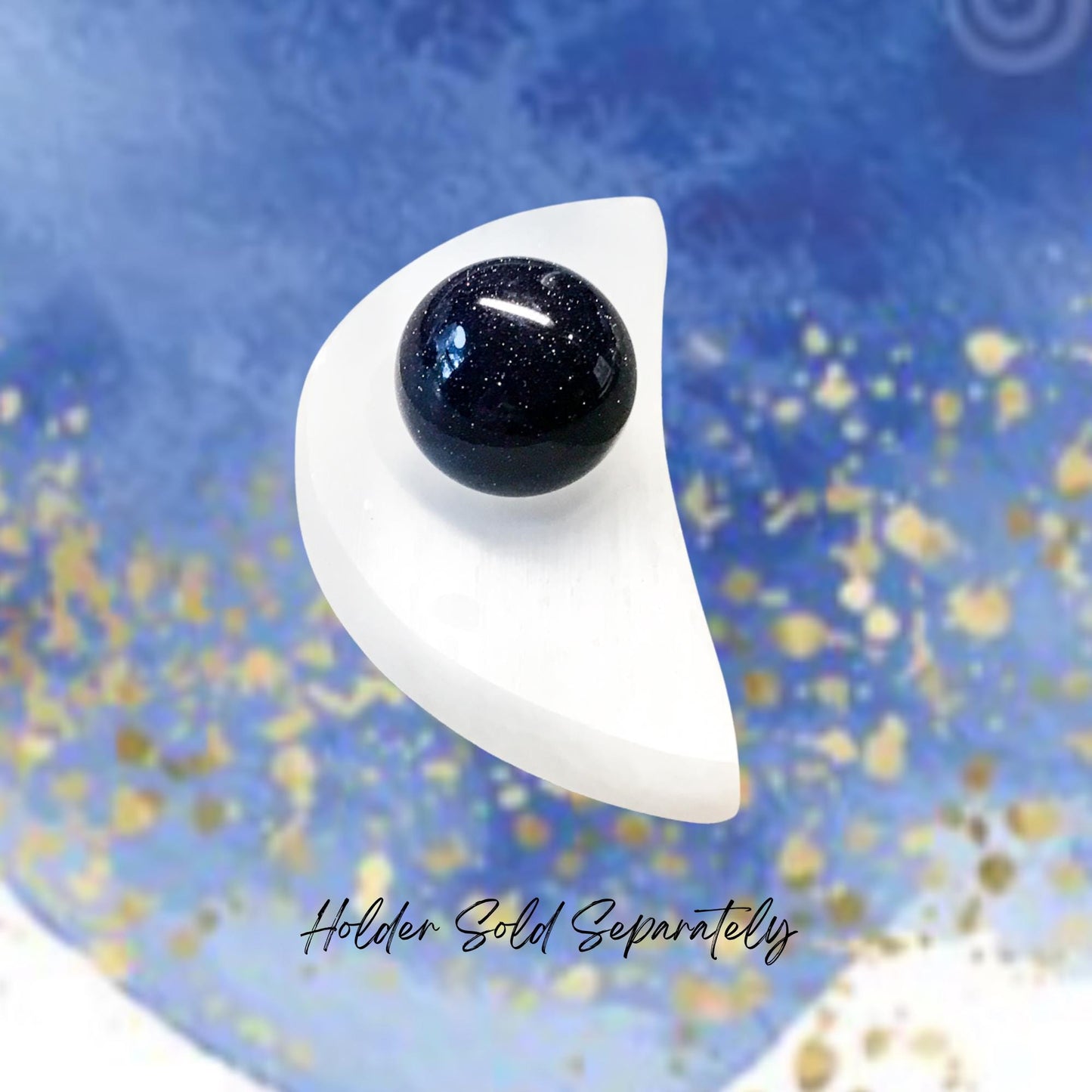 BLUE GOLDSTONE 20mm Spheres - 1 or Sets – Pocket Crystal Ball with Gemstone Info Card for Energy Work, Meditation, Decor & Gifts