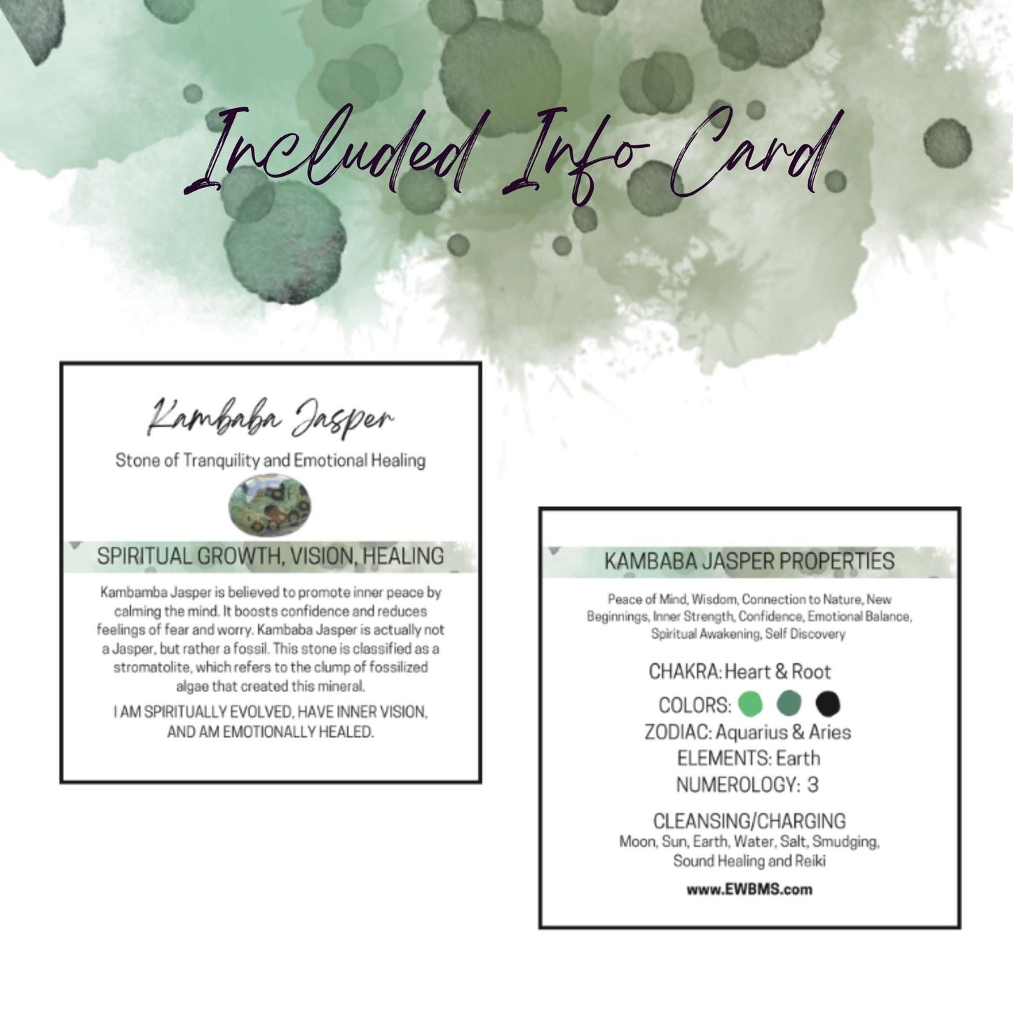KAMBABA JASPER 20mm Spheres - 1 or Sets – Pocket Crystal Ball with Gemstone Info Card for Energy Work, Meditation, Decor & Gifts