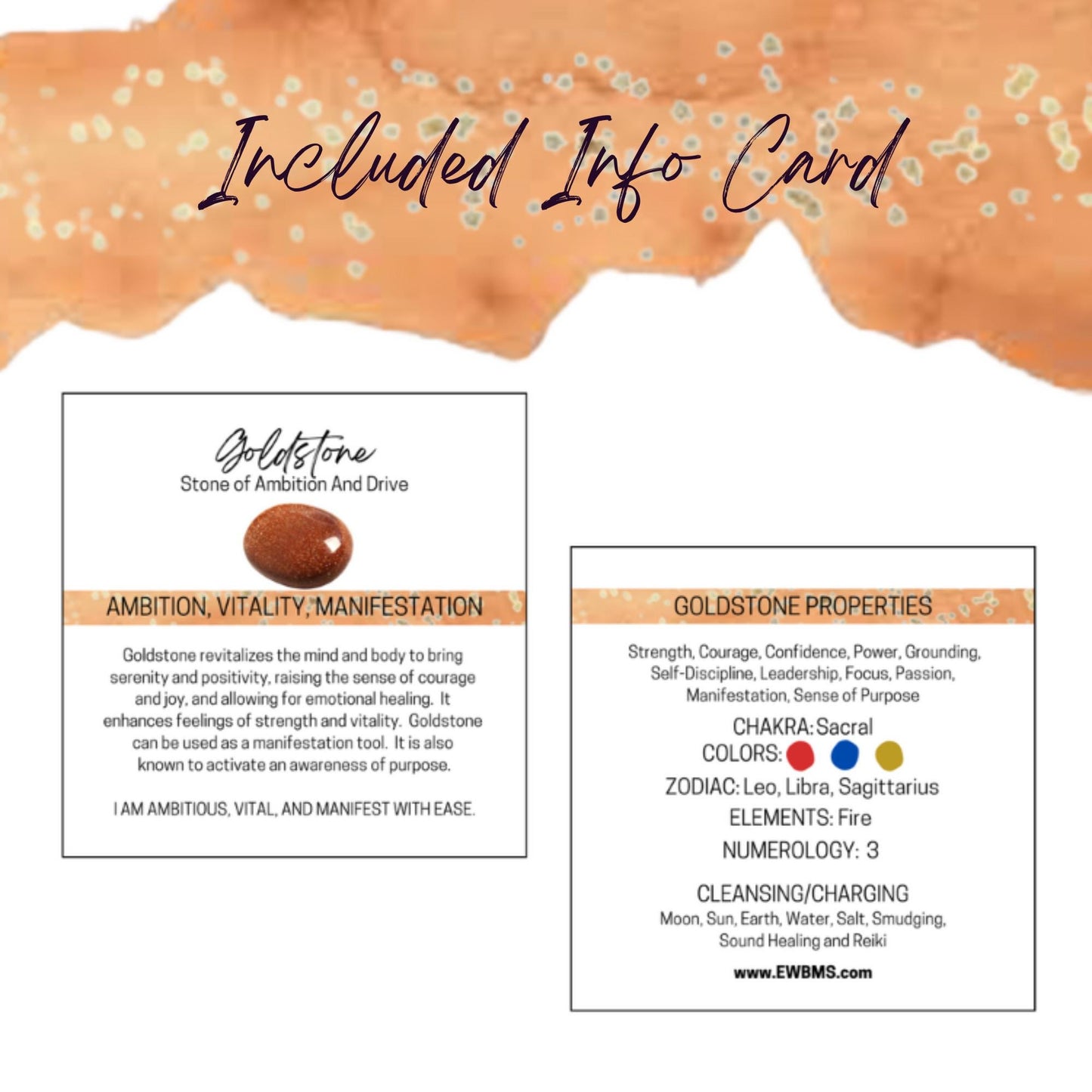 GOLDSTONE 20mm Sphere - 1 or Sets – Pocket Crystal Ball with Gemstone Info Card for Energy Work, Meditation, Decor & Gifts