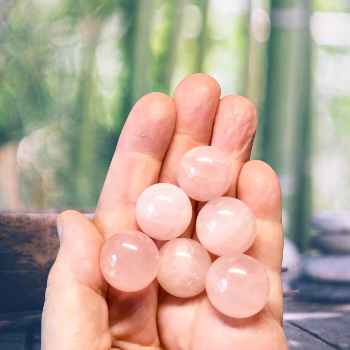 ROSE QUARTZ 20mm Sphere - 1 or Sets – Pocket Crystal Ball with Gemstone Info Card for Energy Work, Meditation, Decor & Gifts