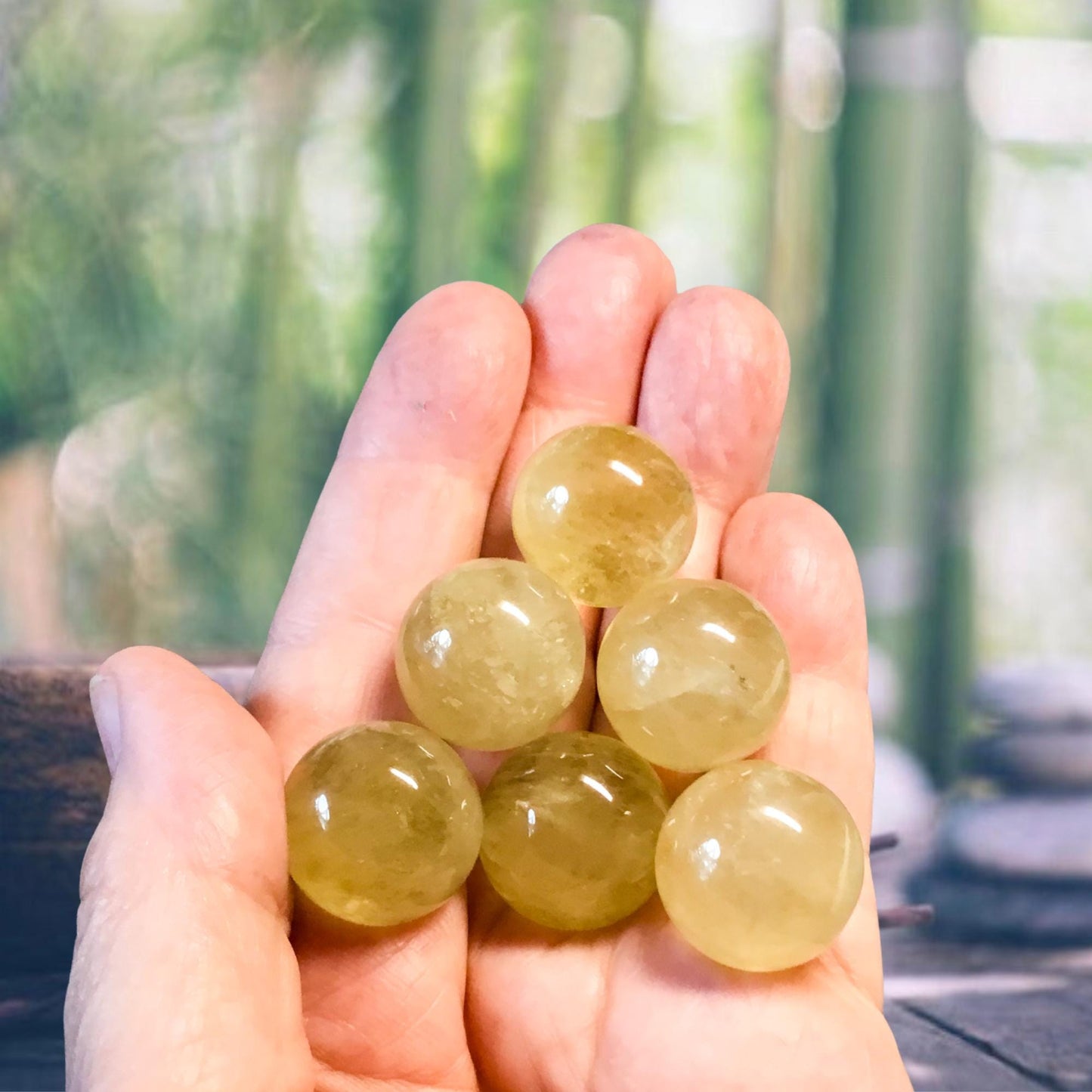 CITRINE 20mm Sphere - 1 or Sets – Pocket Crystal Ball with Gemstone Info Card for Energy Work, Meditation, Decor & Gifts