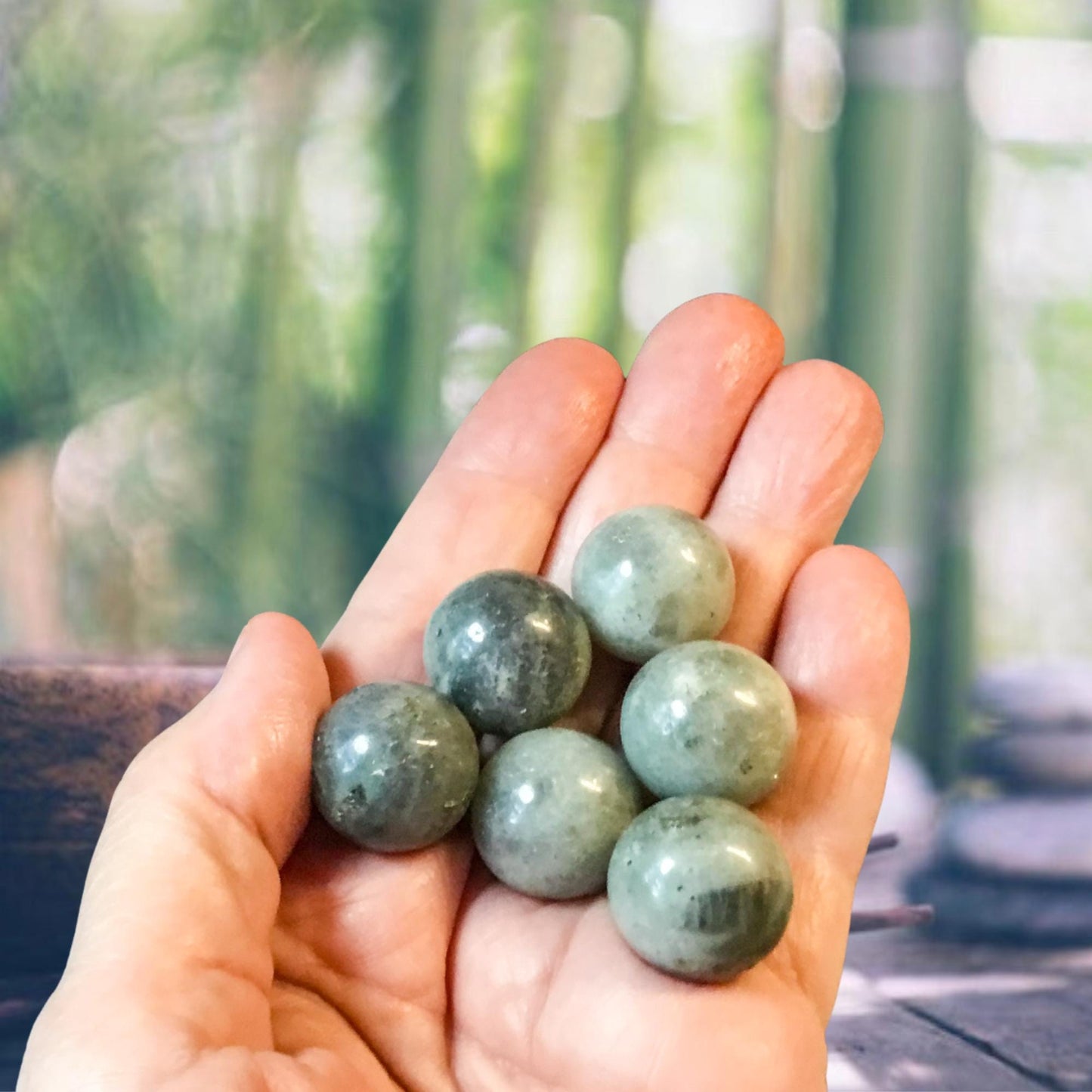 LABRADORITE 20mm Sphere - 1 or Sets – Pocket Crystal Ball with Gemstone Info Card for Energy Work, Meditation, Decor & Gifts