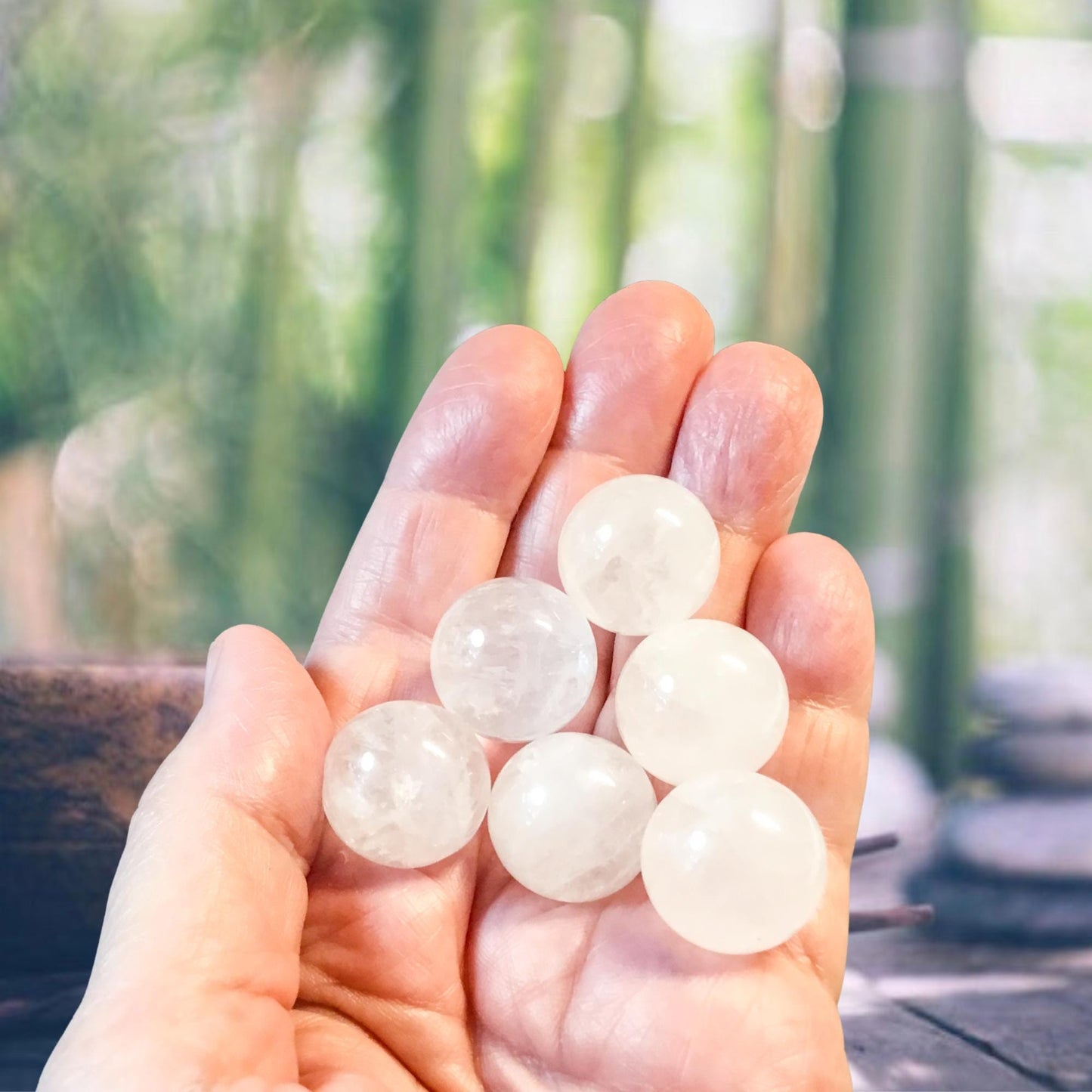 CLEAR QUARTZ 20mm Spheres - 1 or Sets – Pocket Crystal Ball with Gemstone Info Card for Energy Work, Meditation, Decor & Gifts