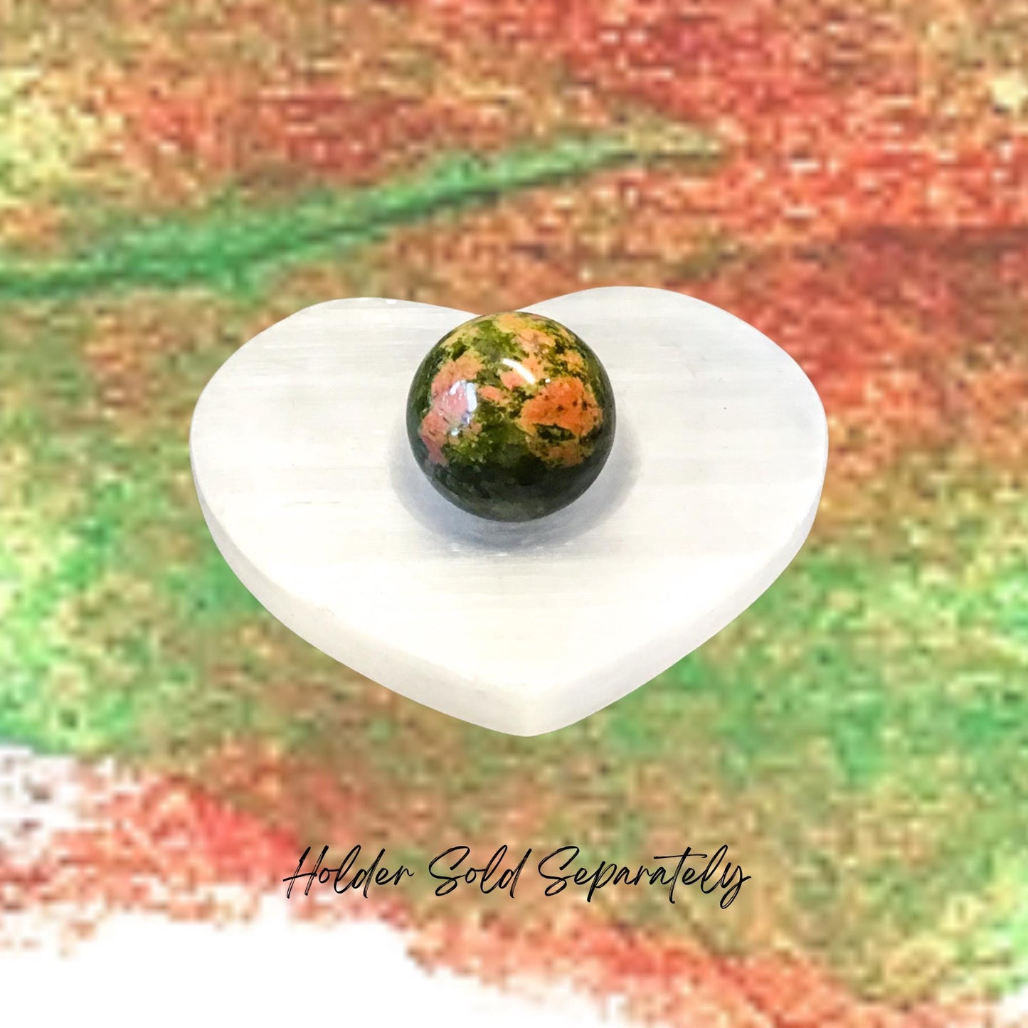 UNAKITE 20mm Sphere - 1 or Sets – Pocket Crystal Ball with Gemstone Info Card for Energy Work, Meditation, Decor & Gifts