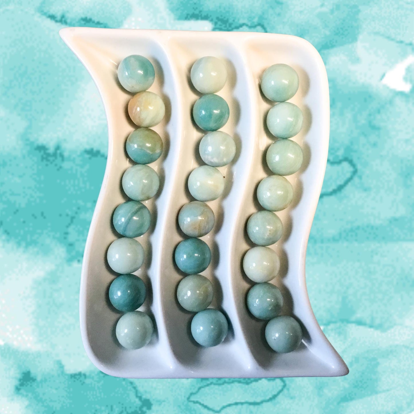 AMAZONITE 20mm Spheres - 1 or Sets – Pocket Crystal Ball with Gemstone Info Card for Energy Work, Meditation, Decor & Gifts