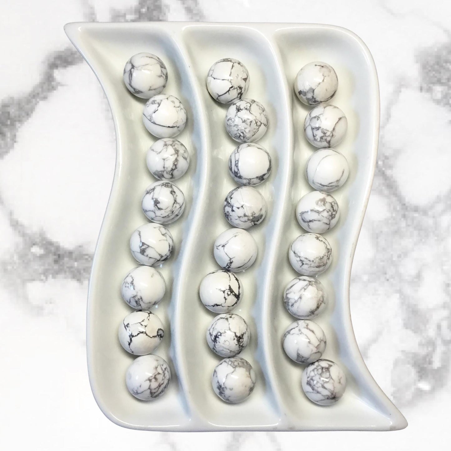 HOWLITE 20mm Spheres - 1 or Sets – Pocket Crystal Ball with Gemstone Info Card for Energy Work, Meditation, Decor & Gifts