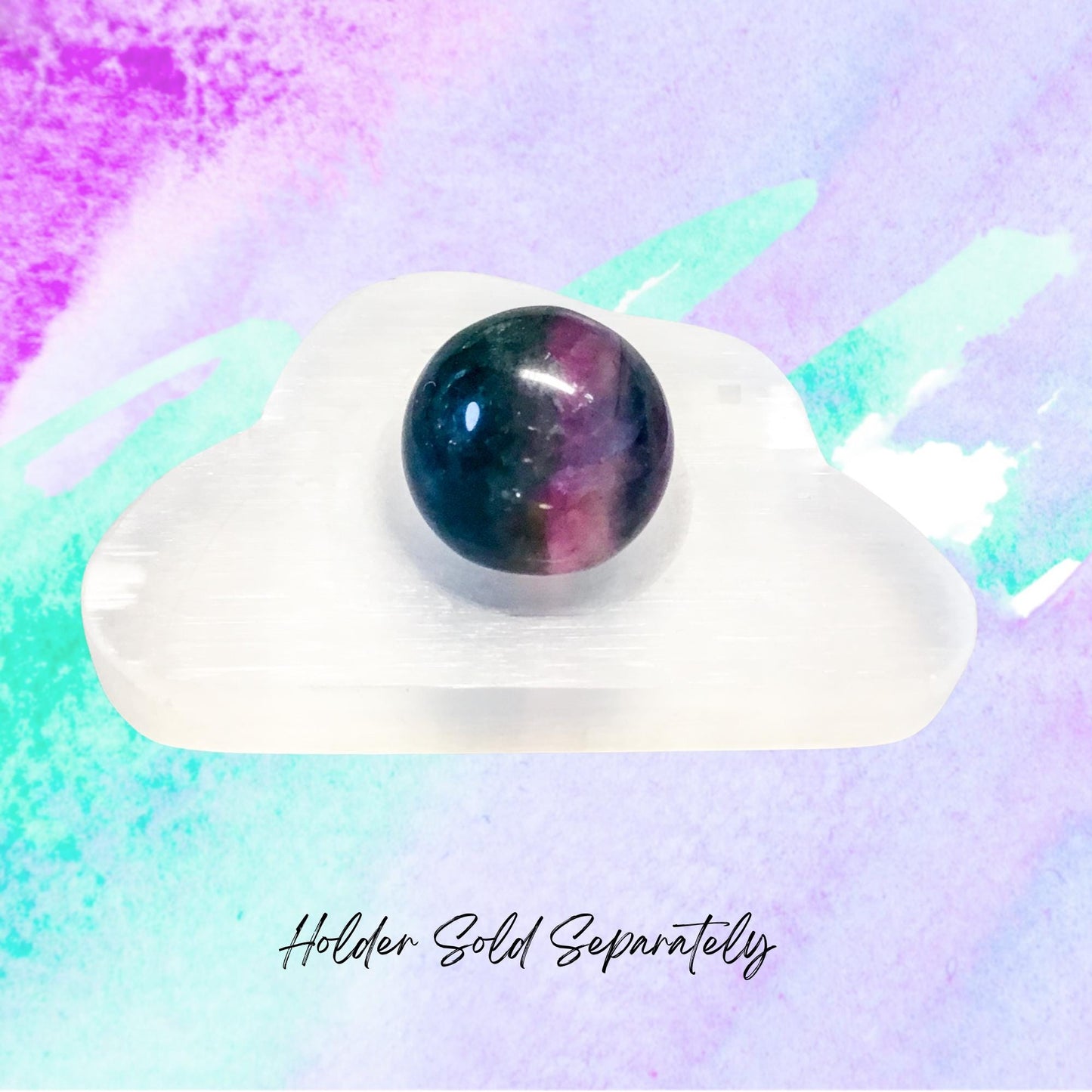RAINBOW FLUORITE 20mm Spheres - 1 or Sets – Pocket Crystal Ball with Gemstone Info Card for Energy Work, Meditation, Decor & Gifts