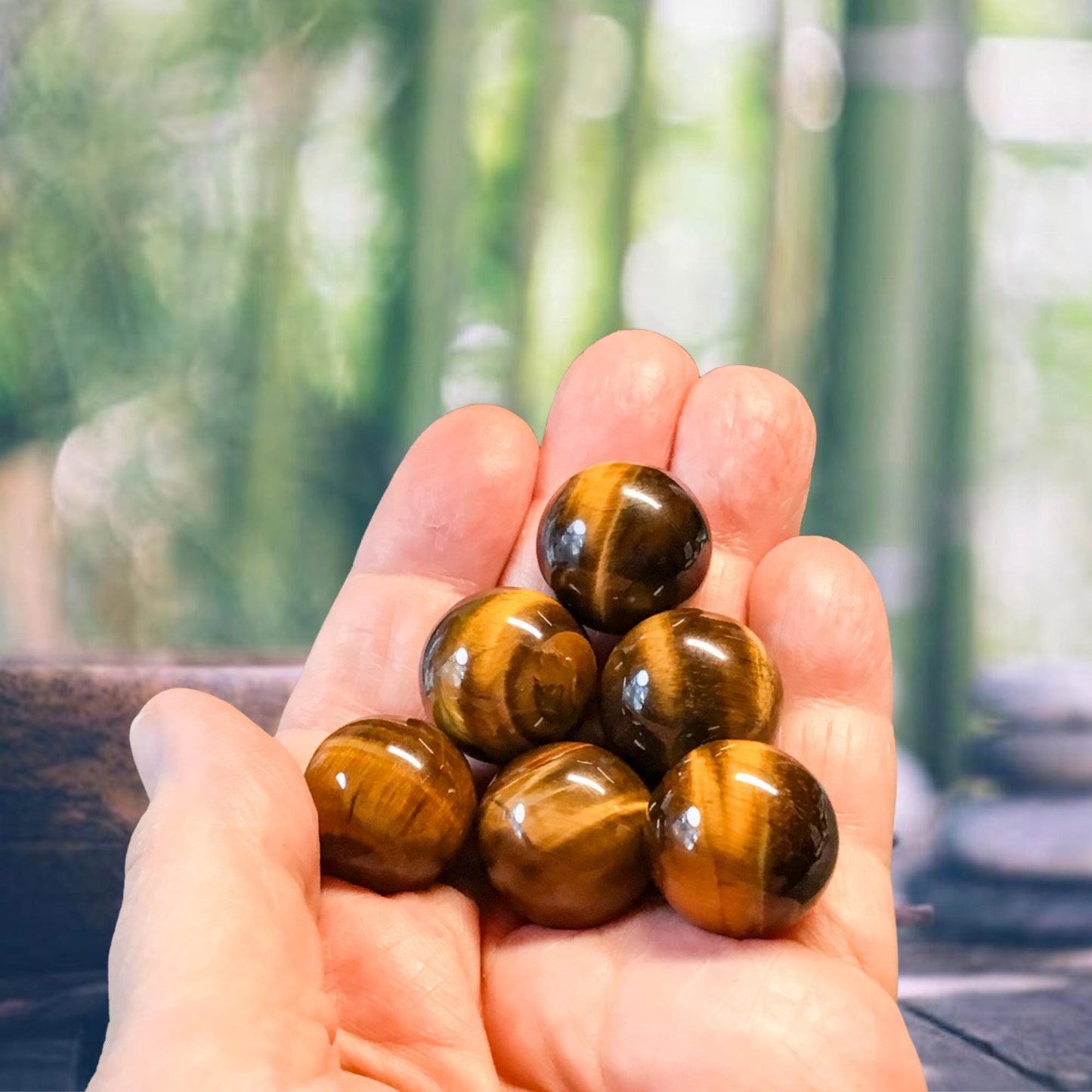 TIGER'S EYE 20mm Sphere - 1 or Sets – Pocket Crystal Ball with Gemstone Info Card for Energy Work, Meditation, Decor & Gifts