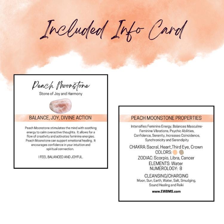 Peach Moonstone Gemstone Roller Bottle, Emotional Balance & Nurturing, Crystal Rollerball, 5ml or 10ml