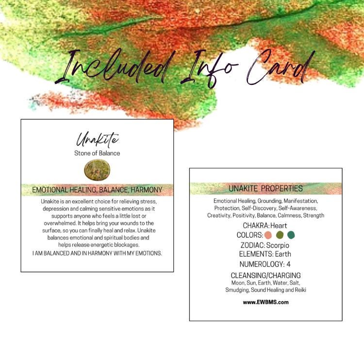 Unakite Gemstone Roller Bottle, Emotional Balance & Growth, Crystal Rollerball, 5ml or 10ml