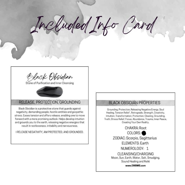 Black Obsidian Gemstone Roller Bottle, Grounding & Protection, Crystal Rollerball, 5ml or 10ml