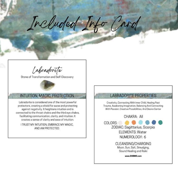 Labradorite Gemstone Roller Bottle, Intuition & Protection,Crystal Rollerball, 5ml or 10ml