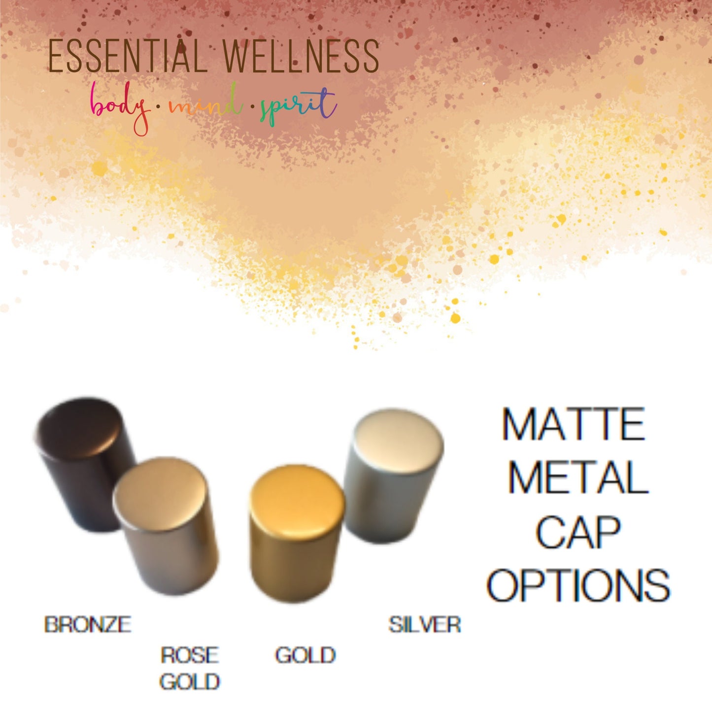 TIGER'S EYE Gemstone Crystal Roller Bottle 10 ml or 5 ml - Reiki Enhanced - Your Choice of Metal Cap Color