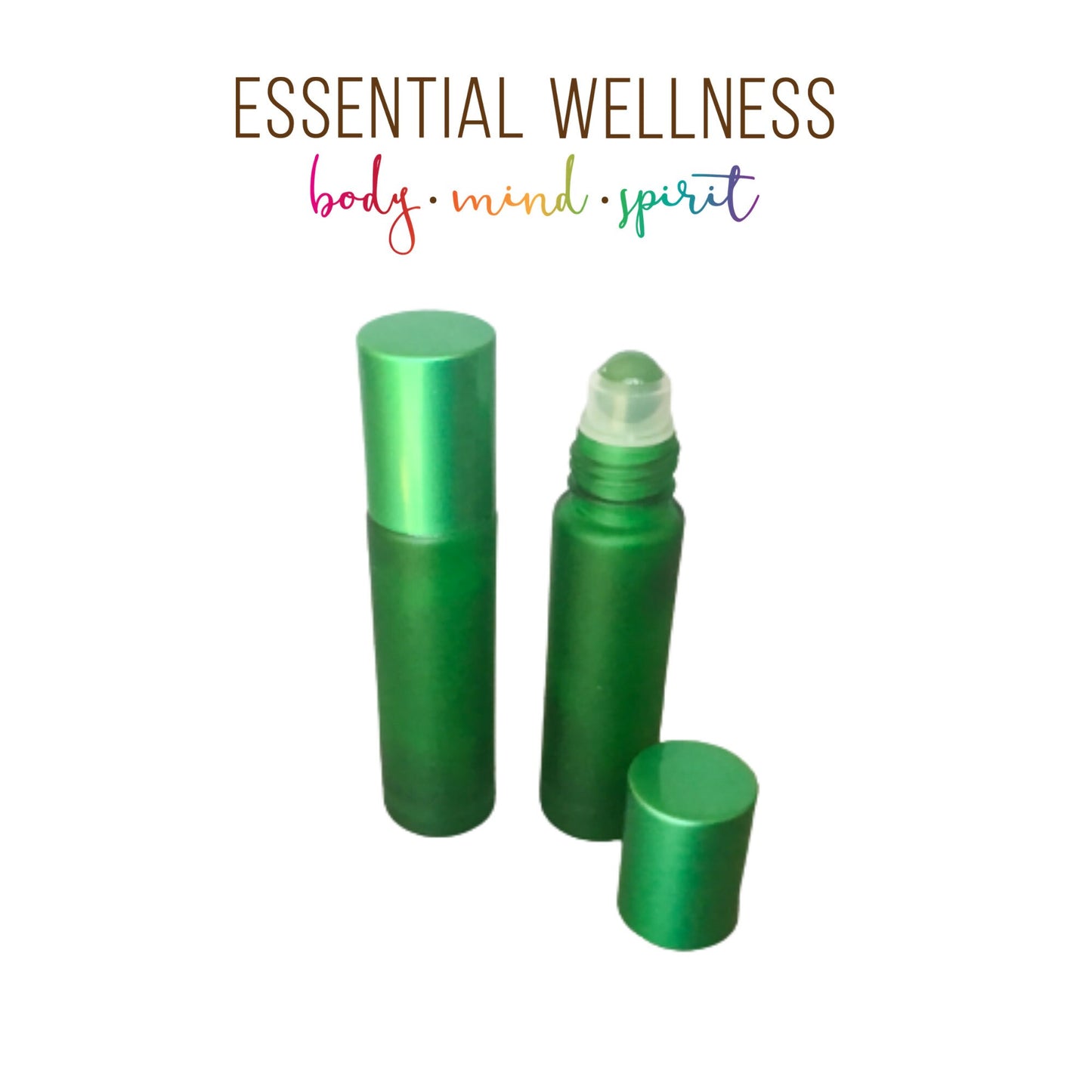 CHAKRA Singles - 10 ml Chakra Color Frosted Glass Roller Bottles for Essential Oils - Gemstone Crystal RollerBall Option - Metaphysical