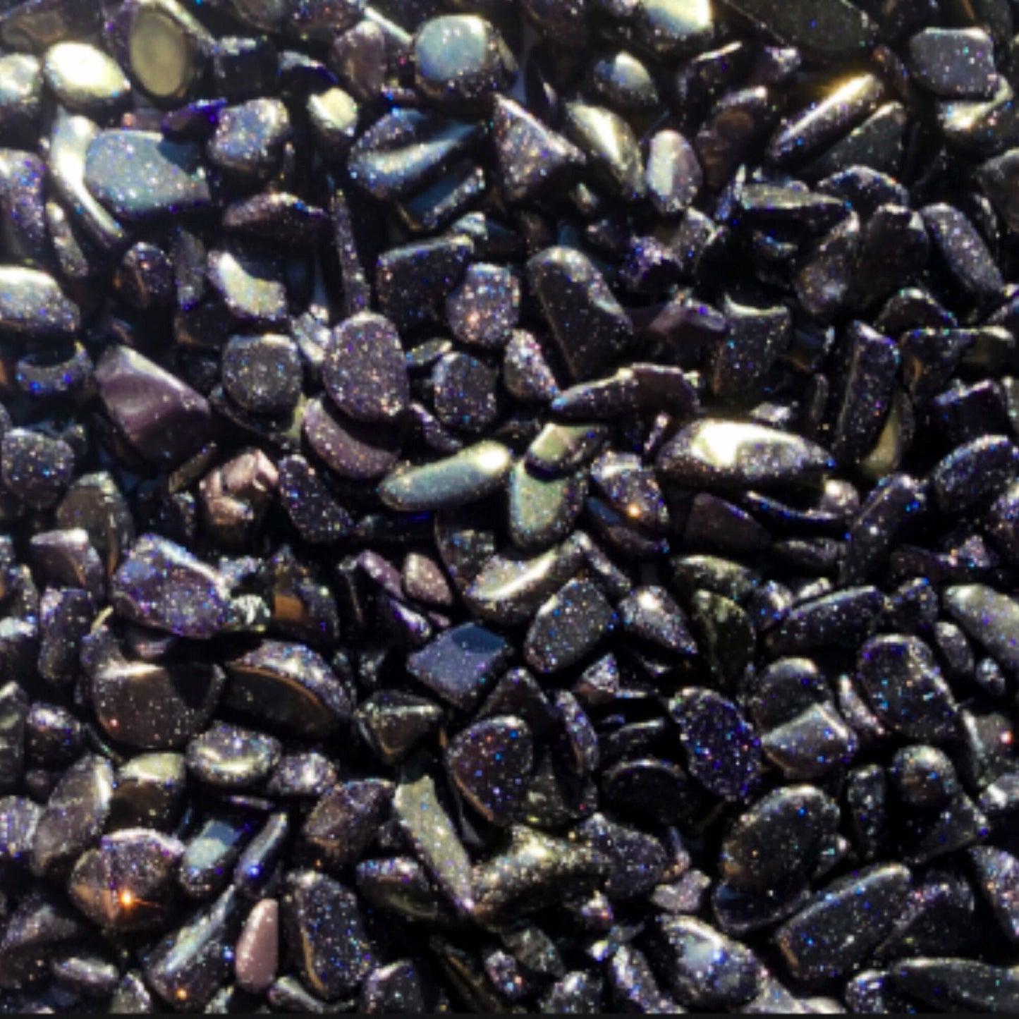 BLUE GOLDSTONE Chips - 5-9mm - 1, 2, 4, 8 oz - Crystal Chips - Gemstone Chips - Roller Bottle Chips - Healing Crystals - Arts & Crafts